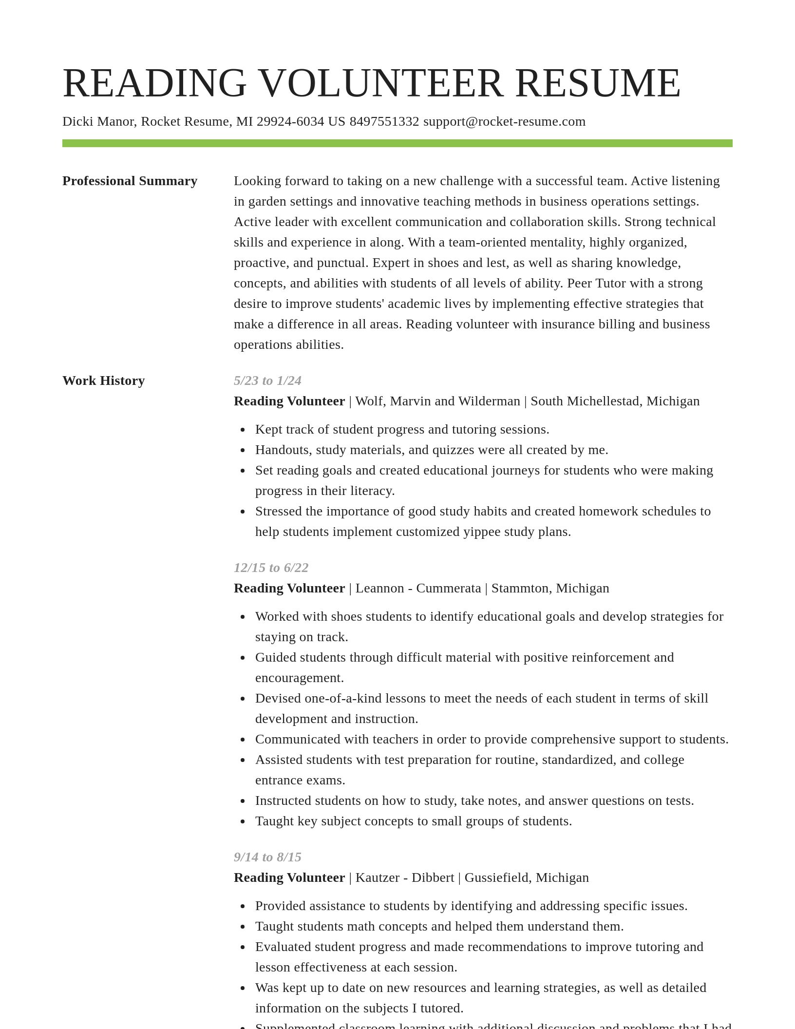 Smart resume template