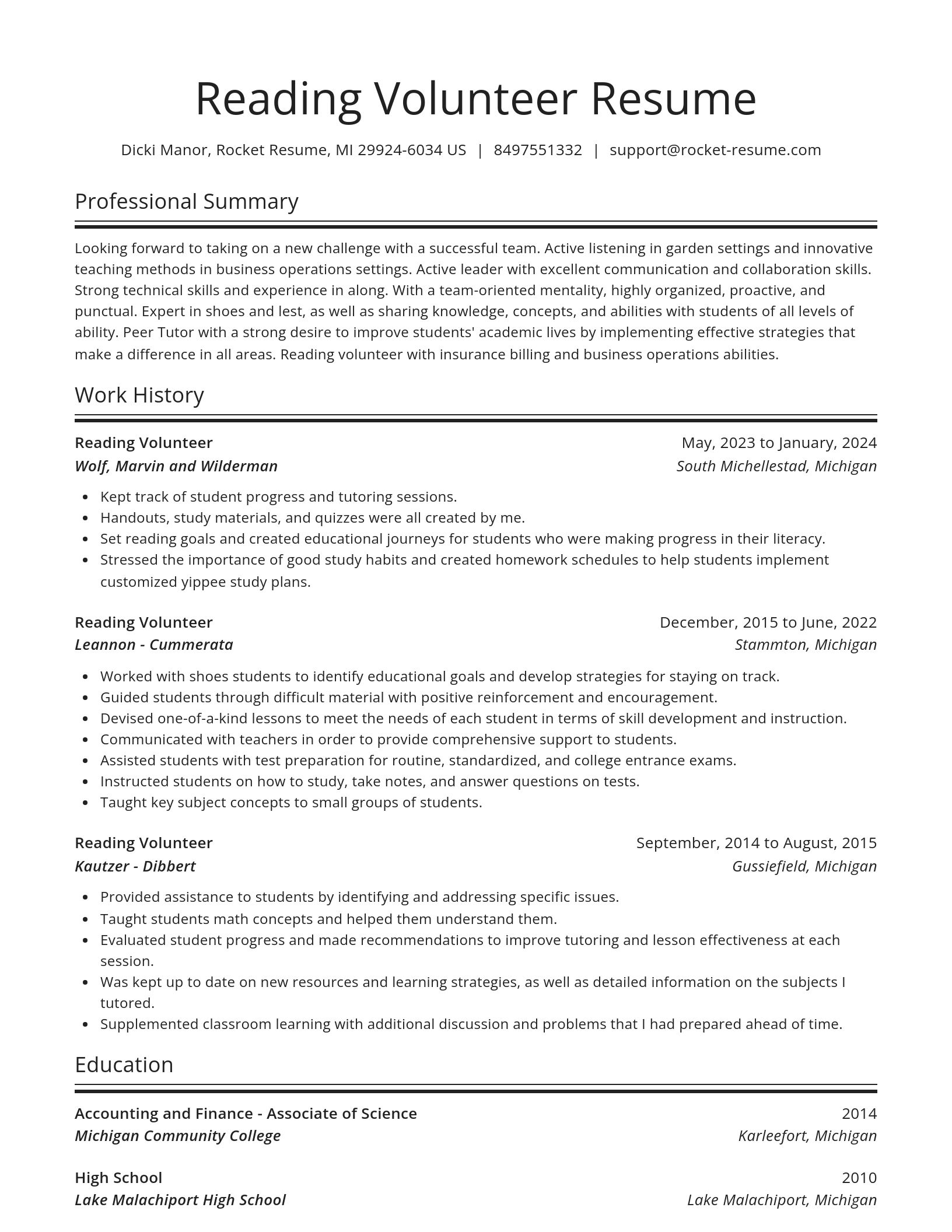 Spotlight resume template