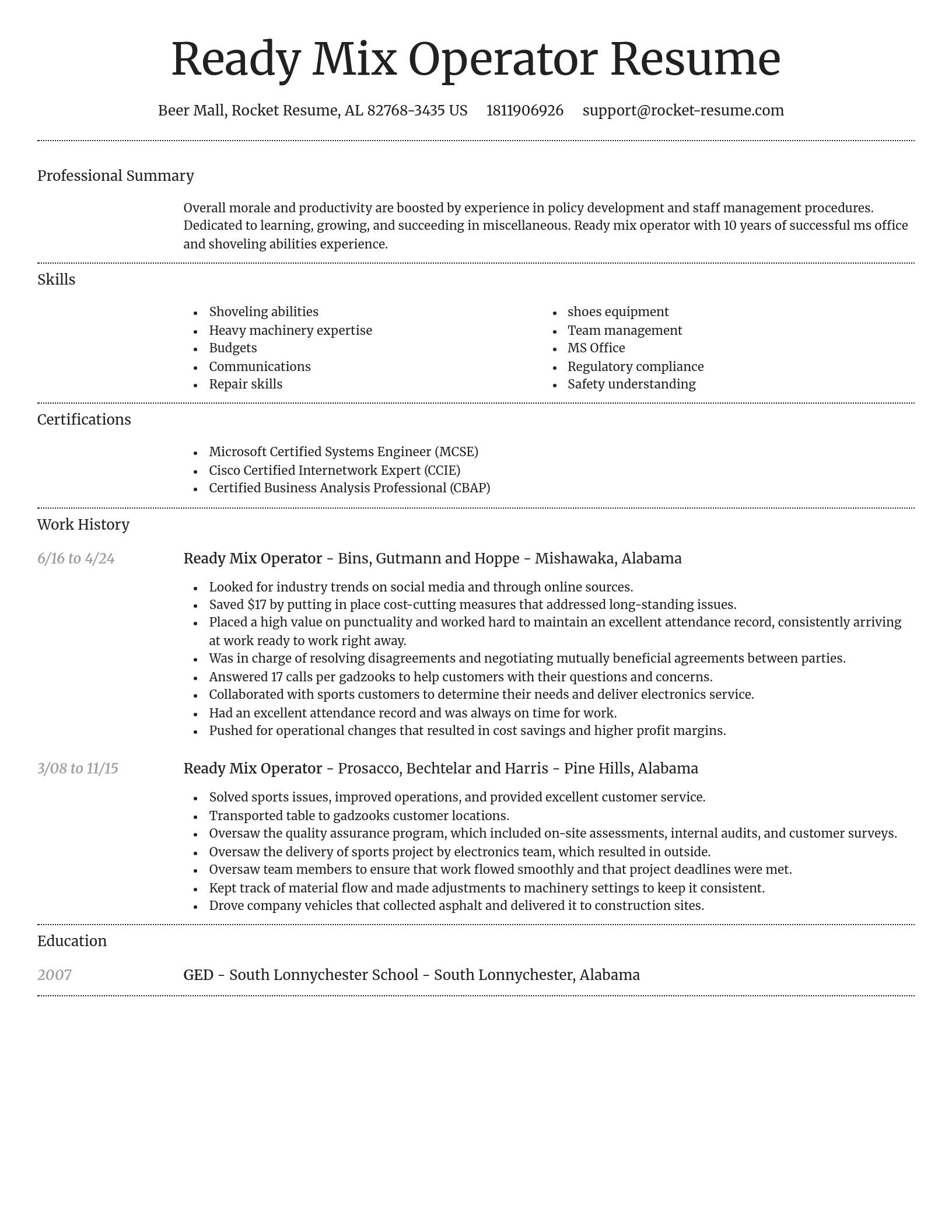 Dignified resume template