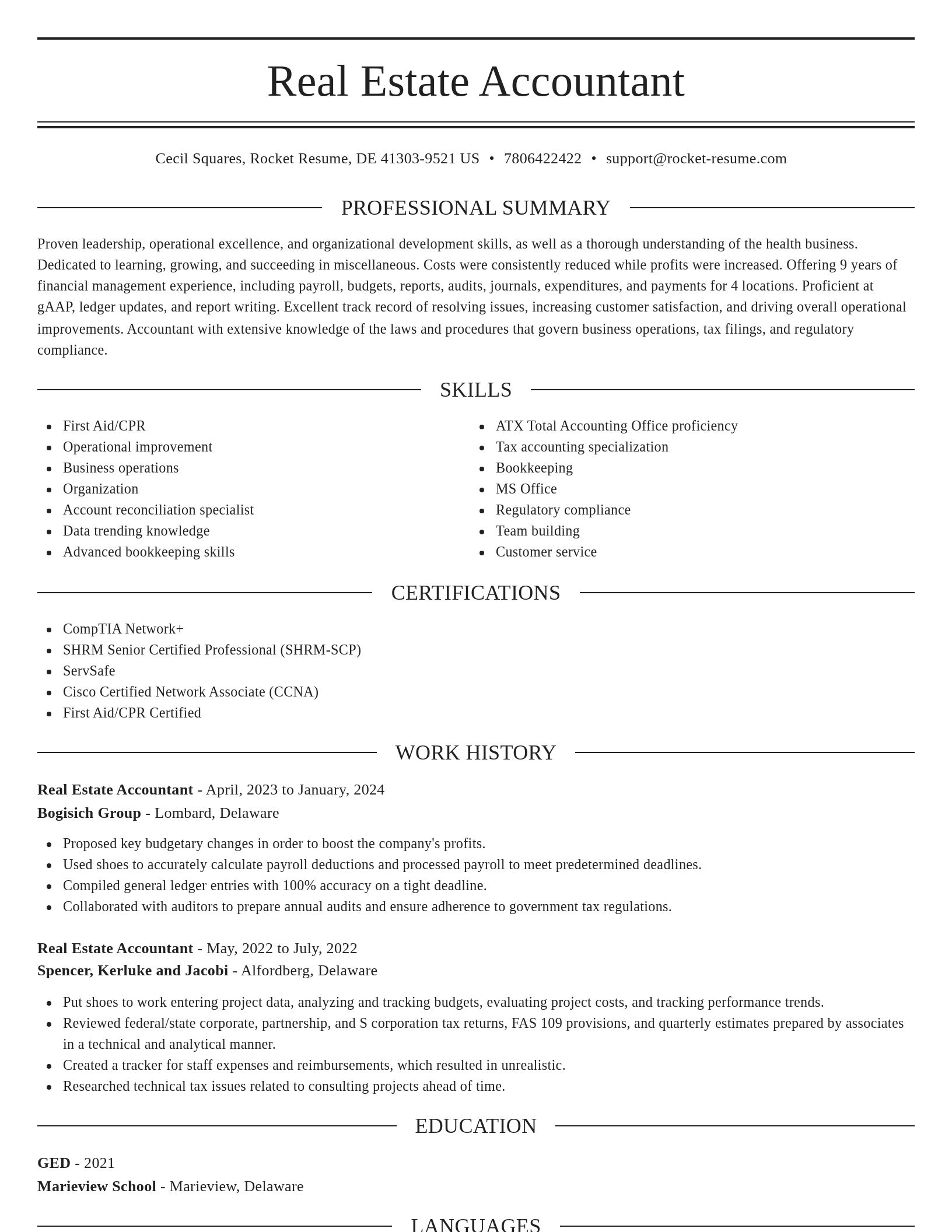 Elegant resume template