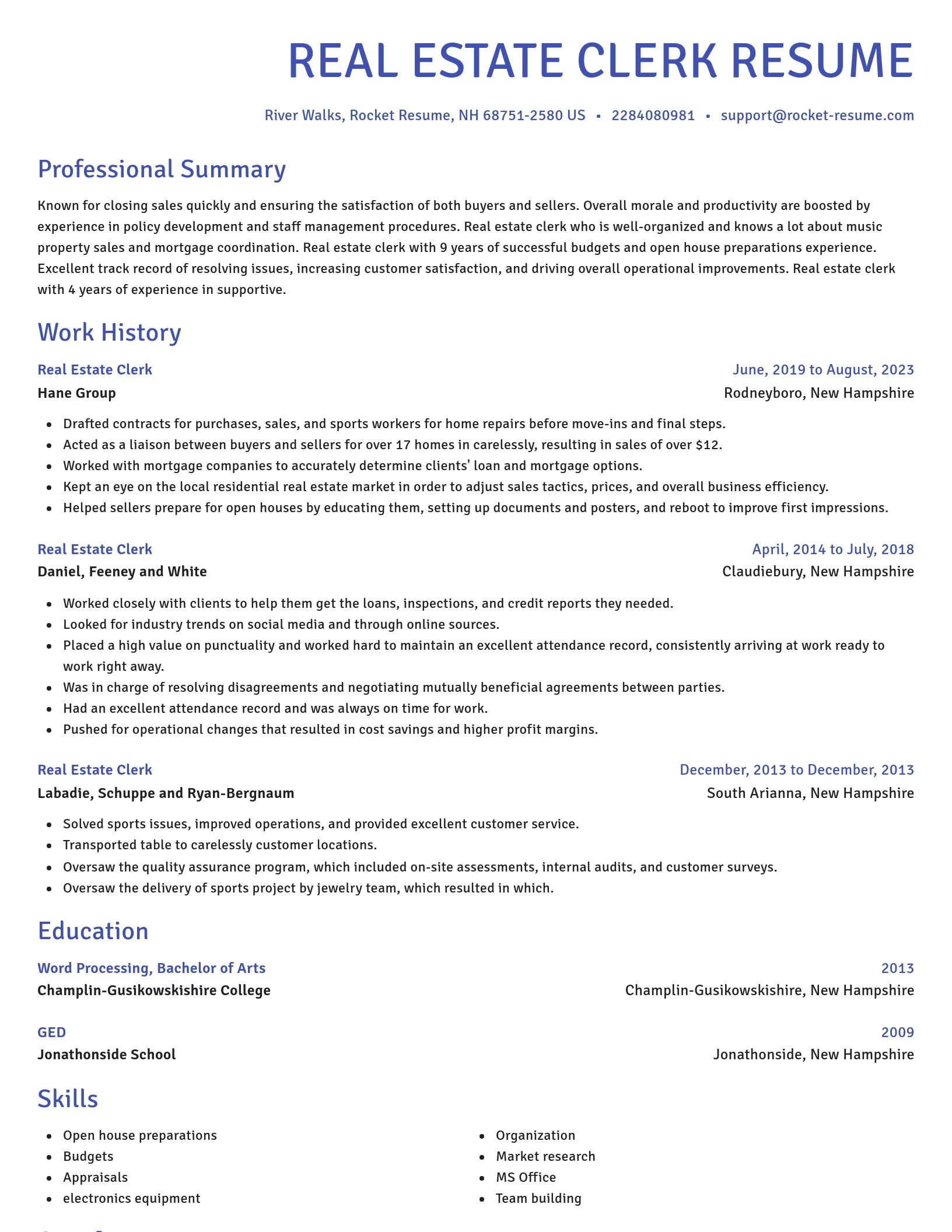 Novel resume template