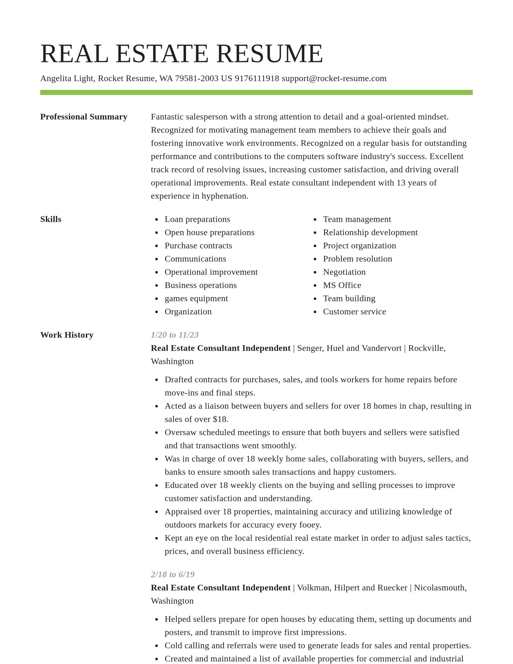 Smart resume template