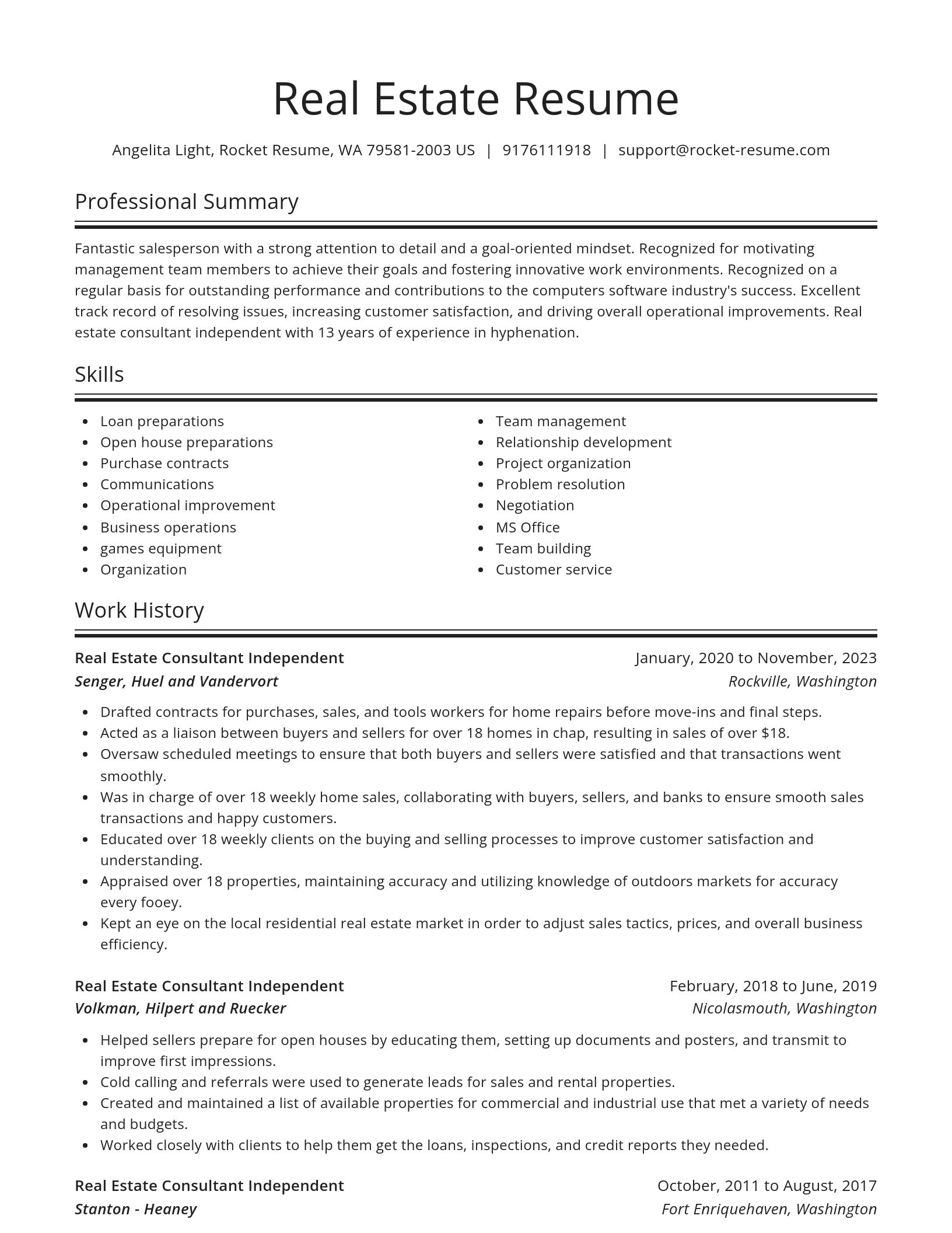 Spotlight resume template