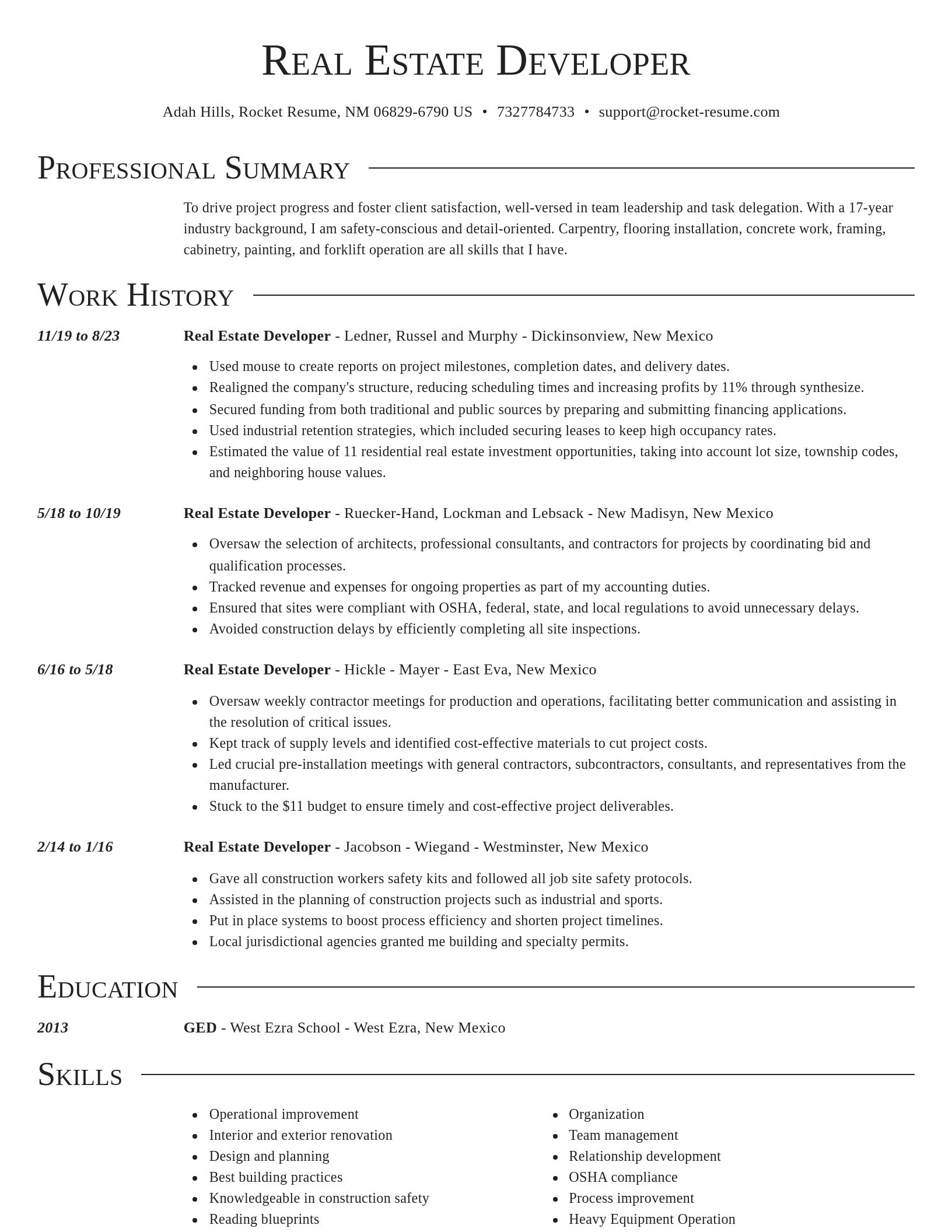 Director resume template