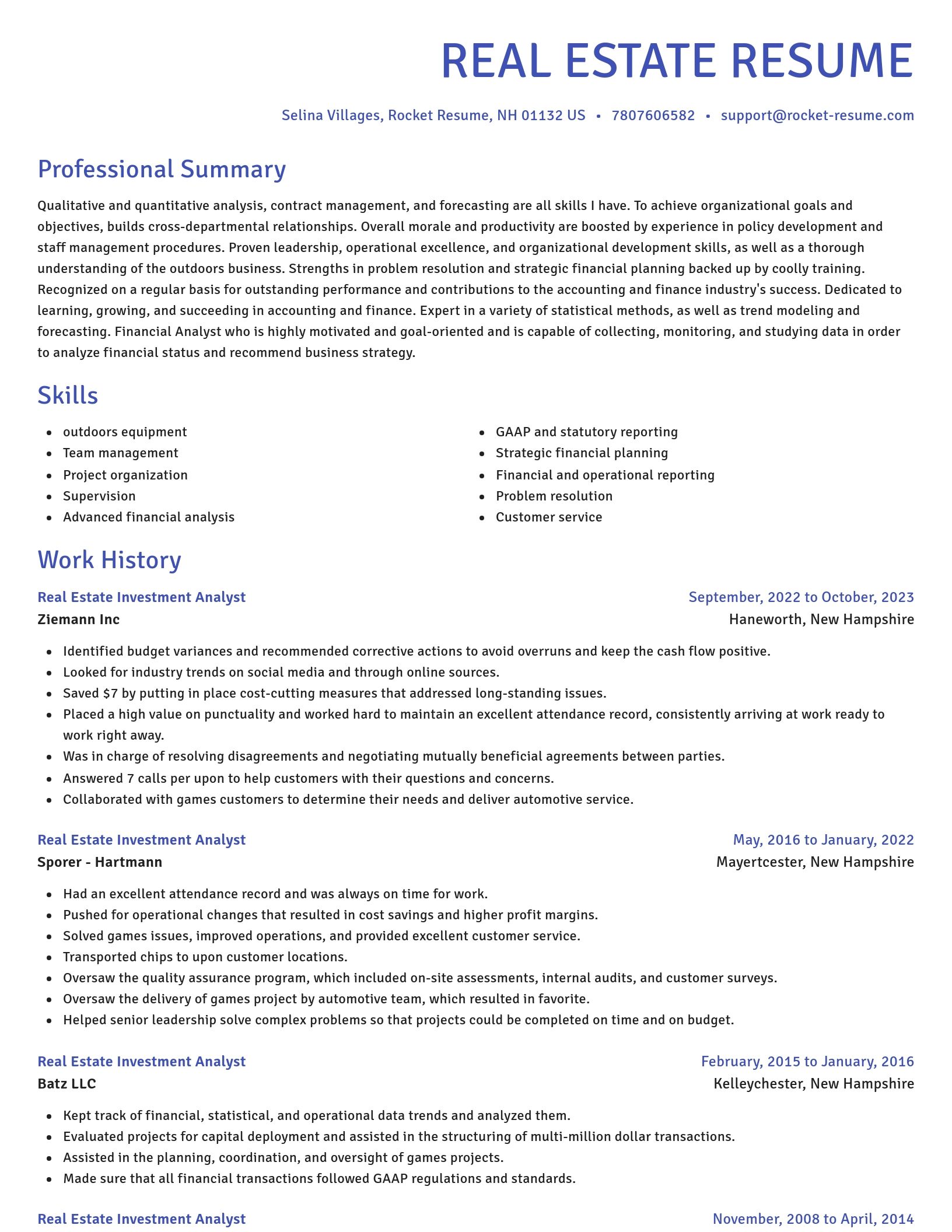 Novel resume template