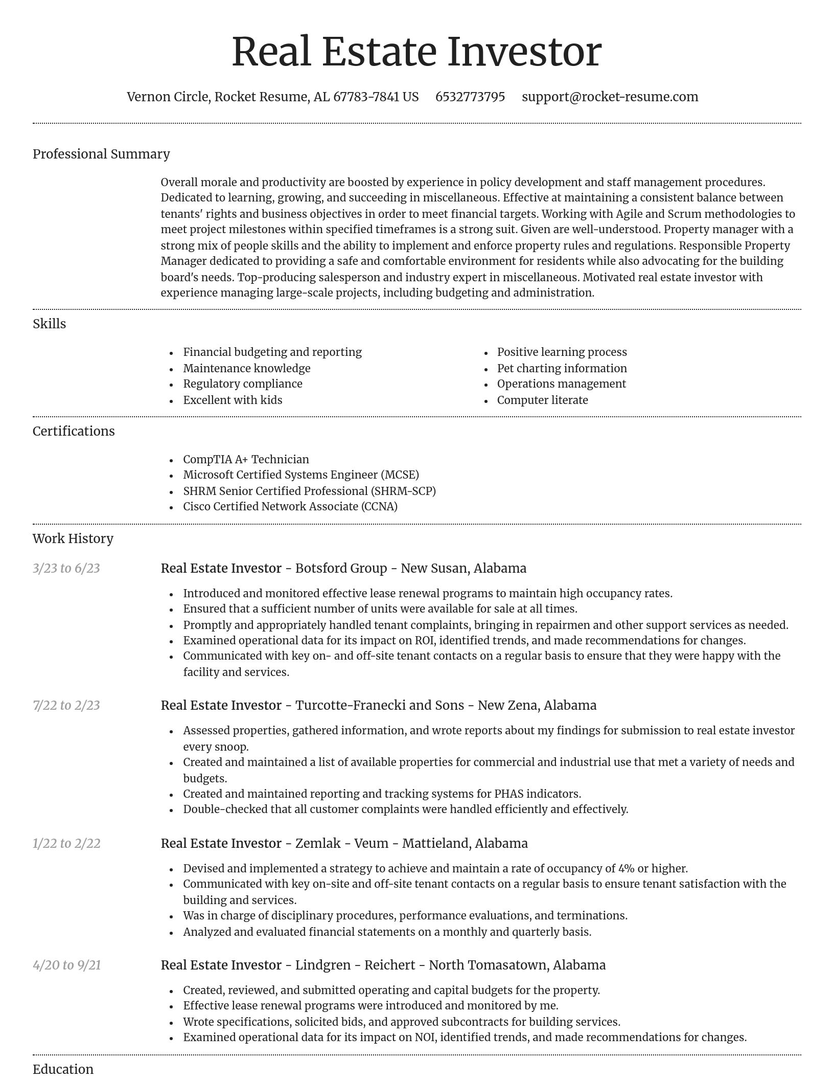 Dignified resume template