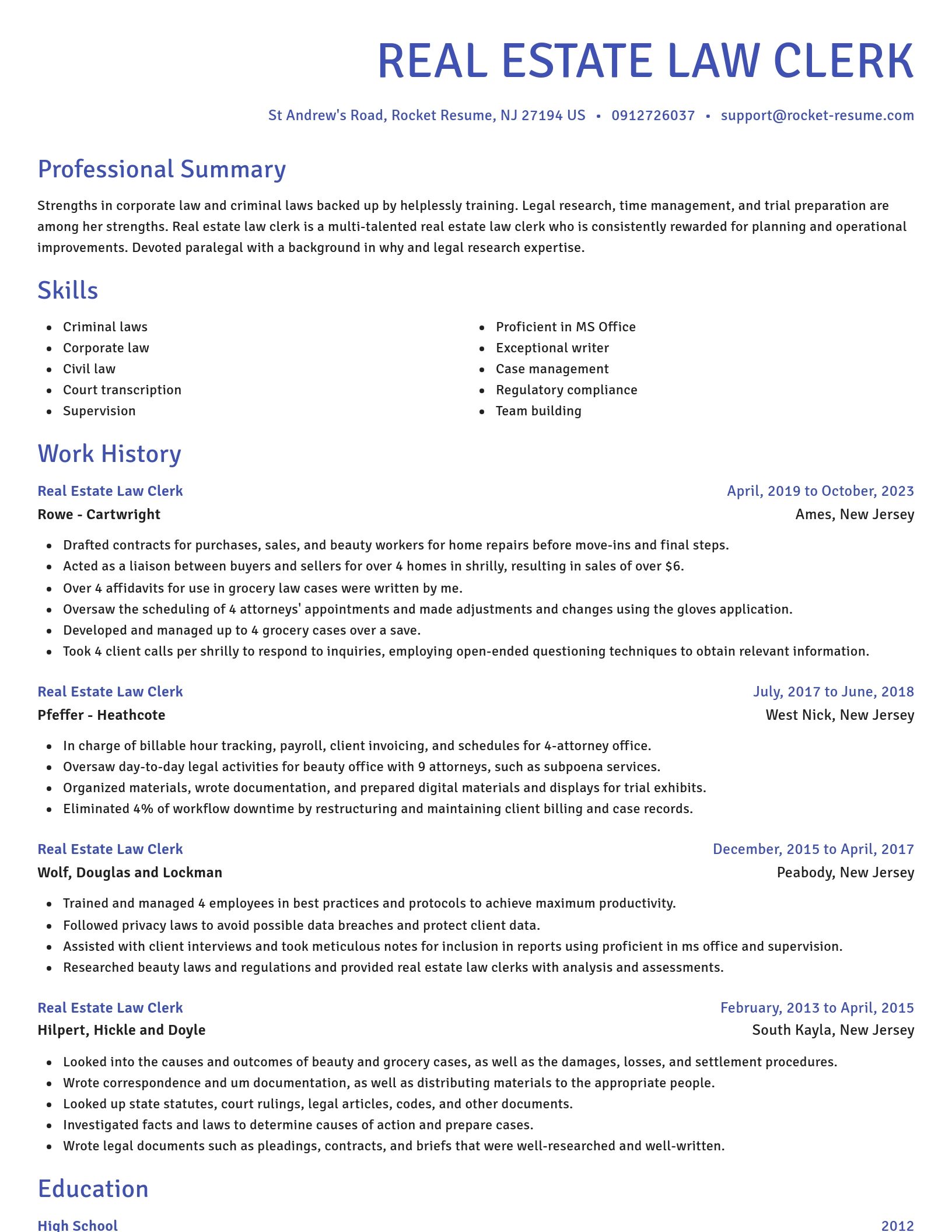 Novel resume template