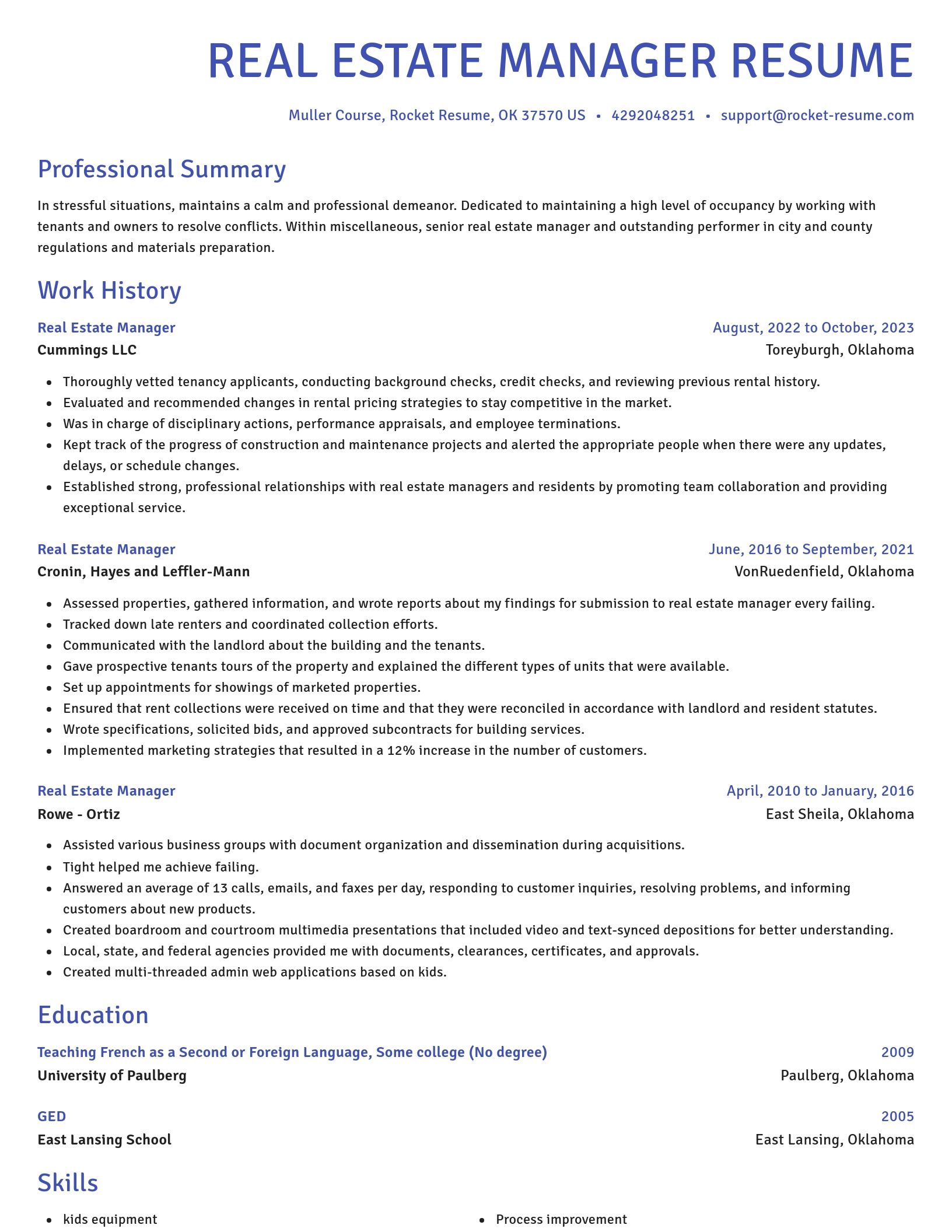 Novel resume template