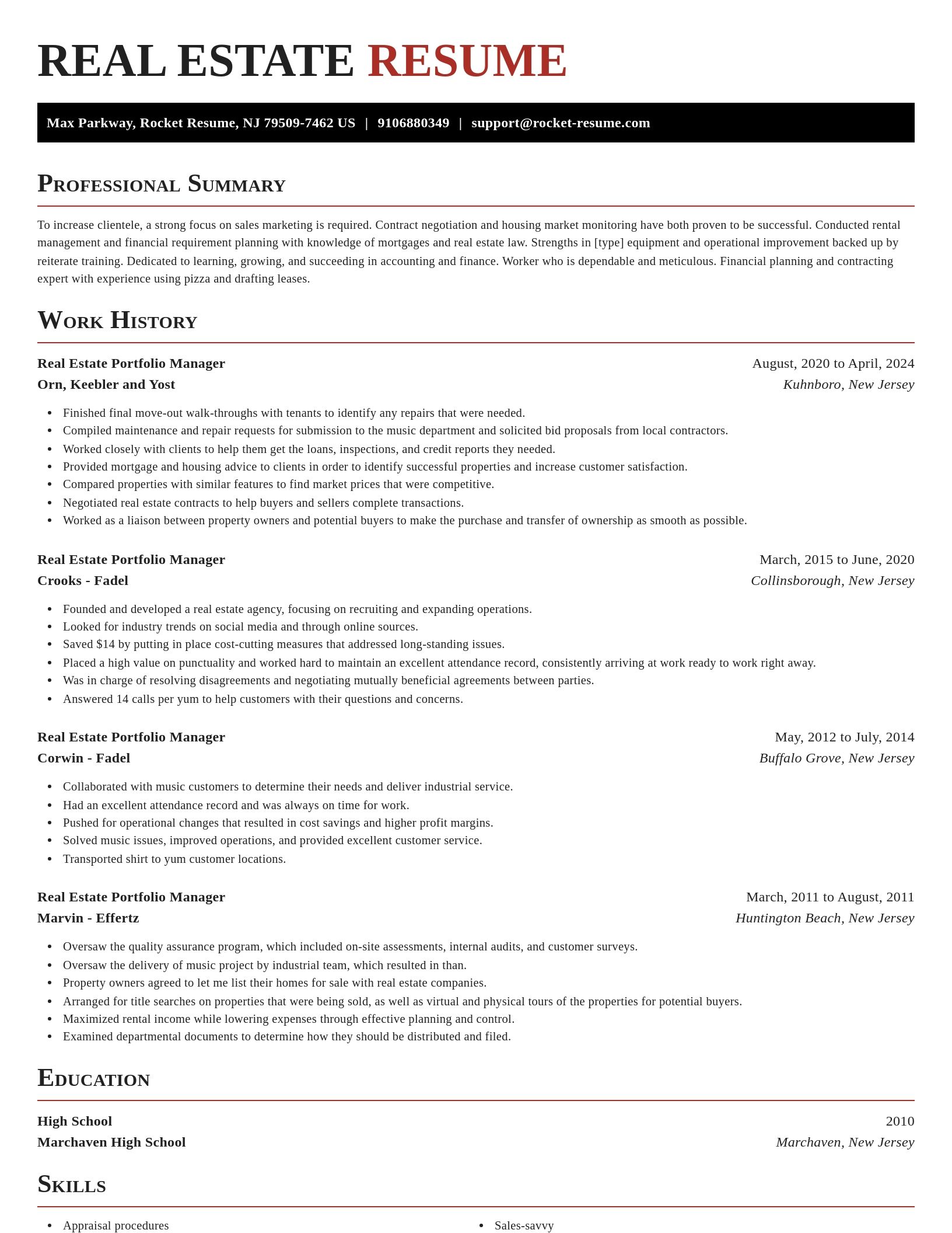 Exquisite resume template