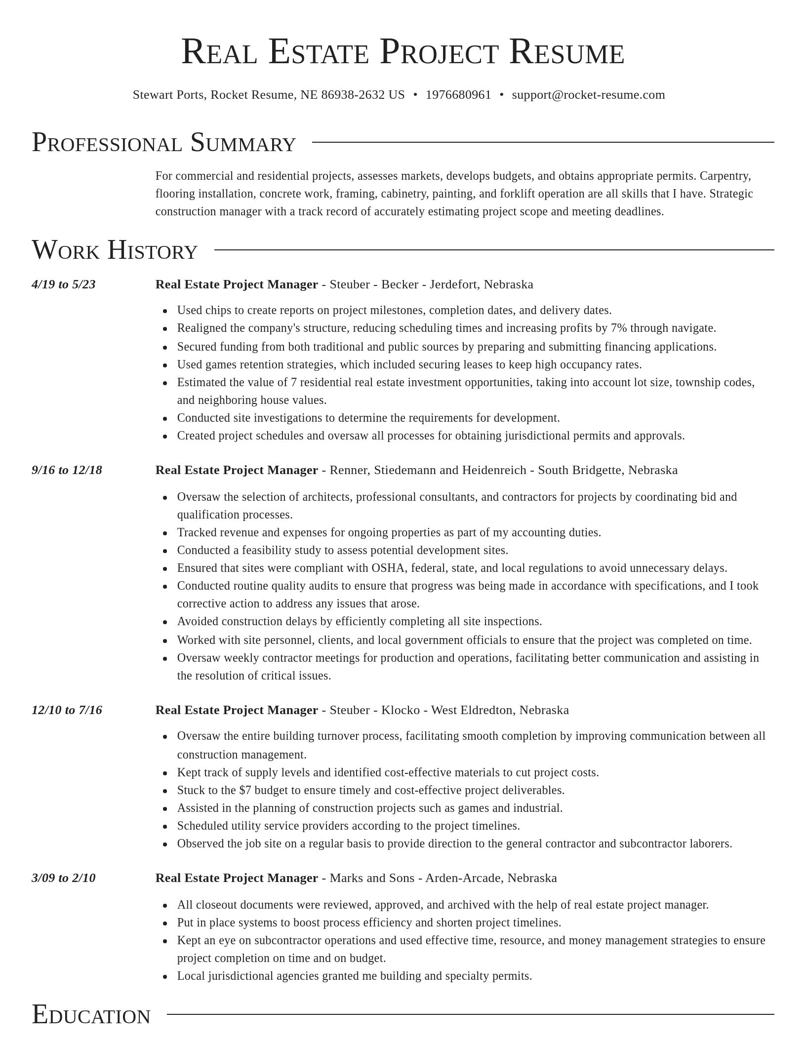 Director resume template