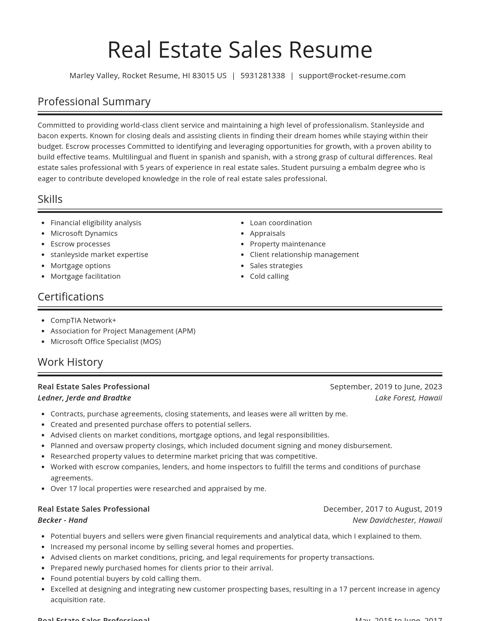 Spotlight resume template