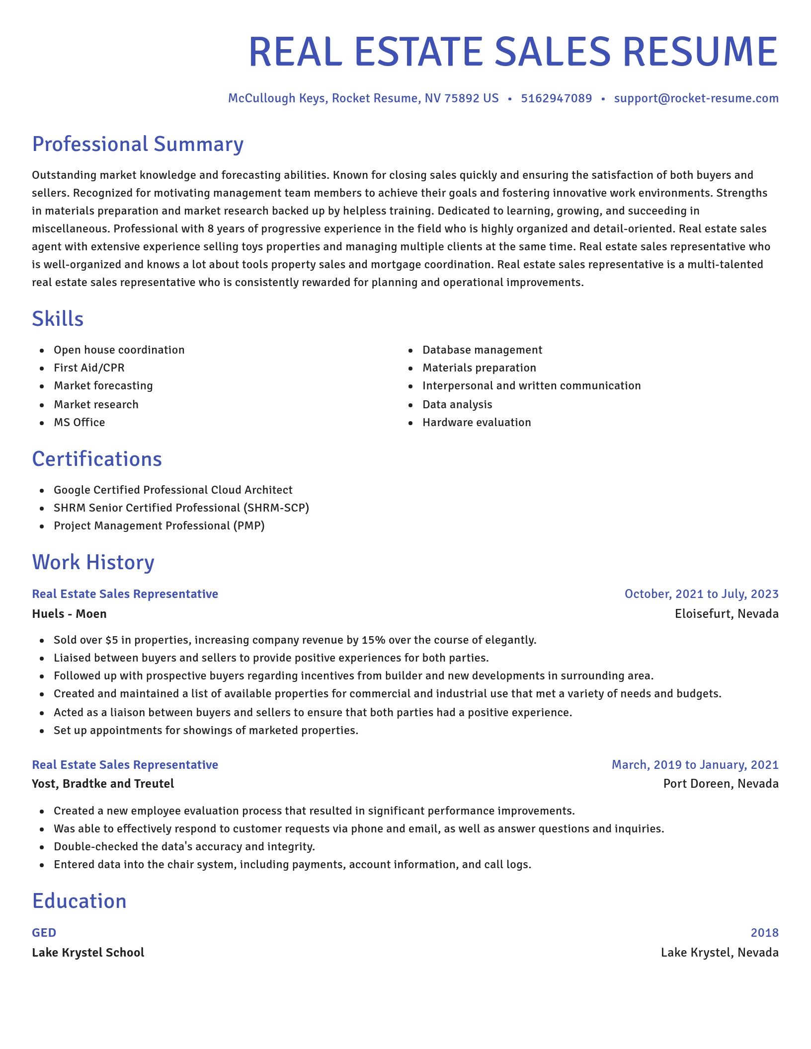Novel resume template