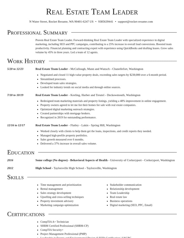 Director resume template