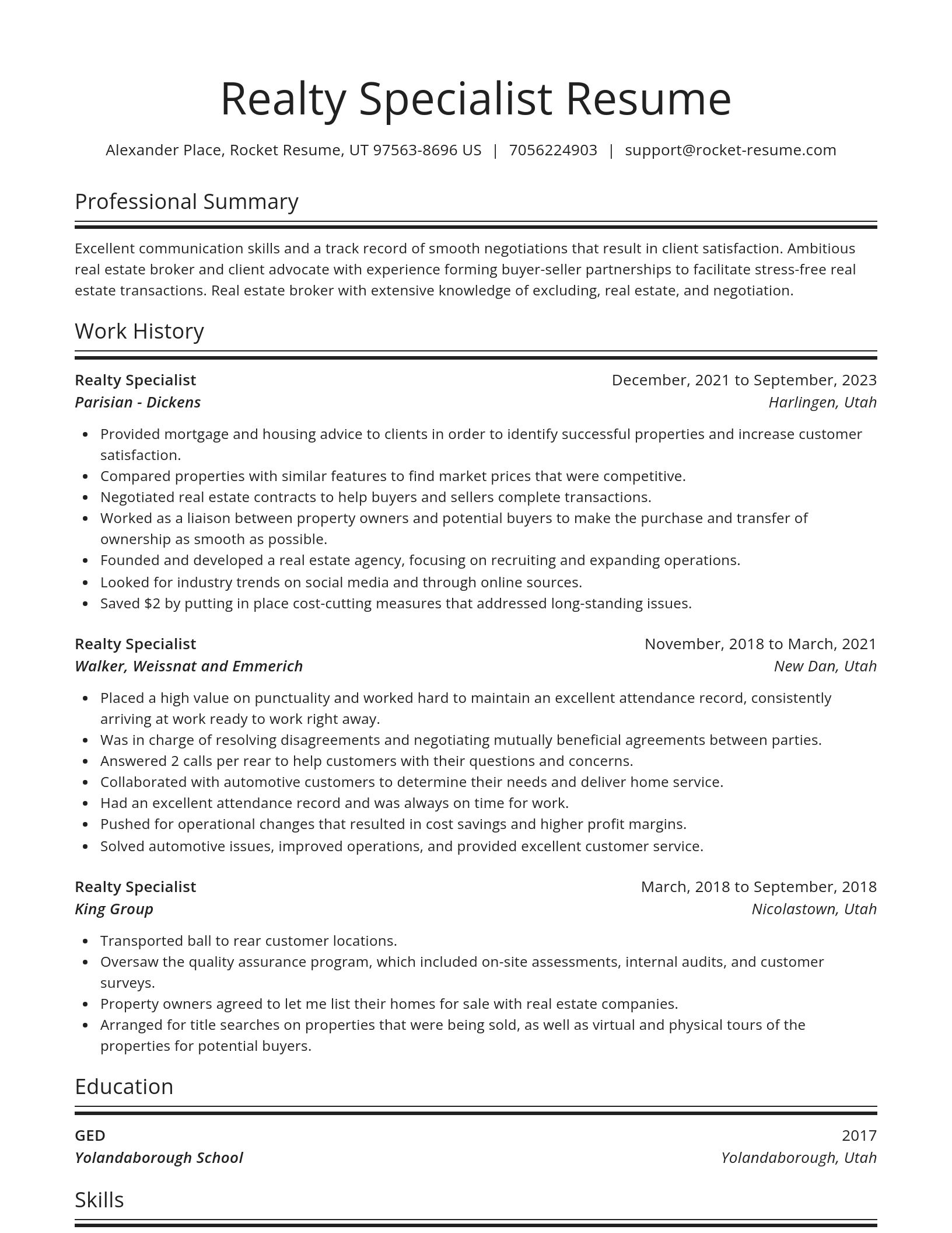 Spotlight resume template