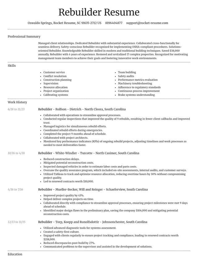 Dignified resume template