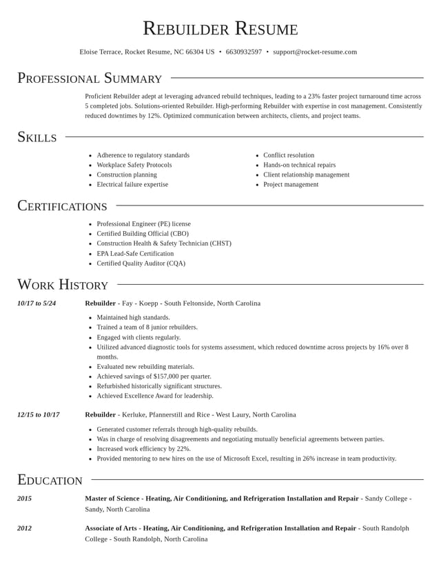 Director resume template