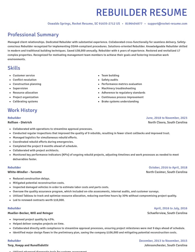 Novel resume template