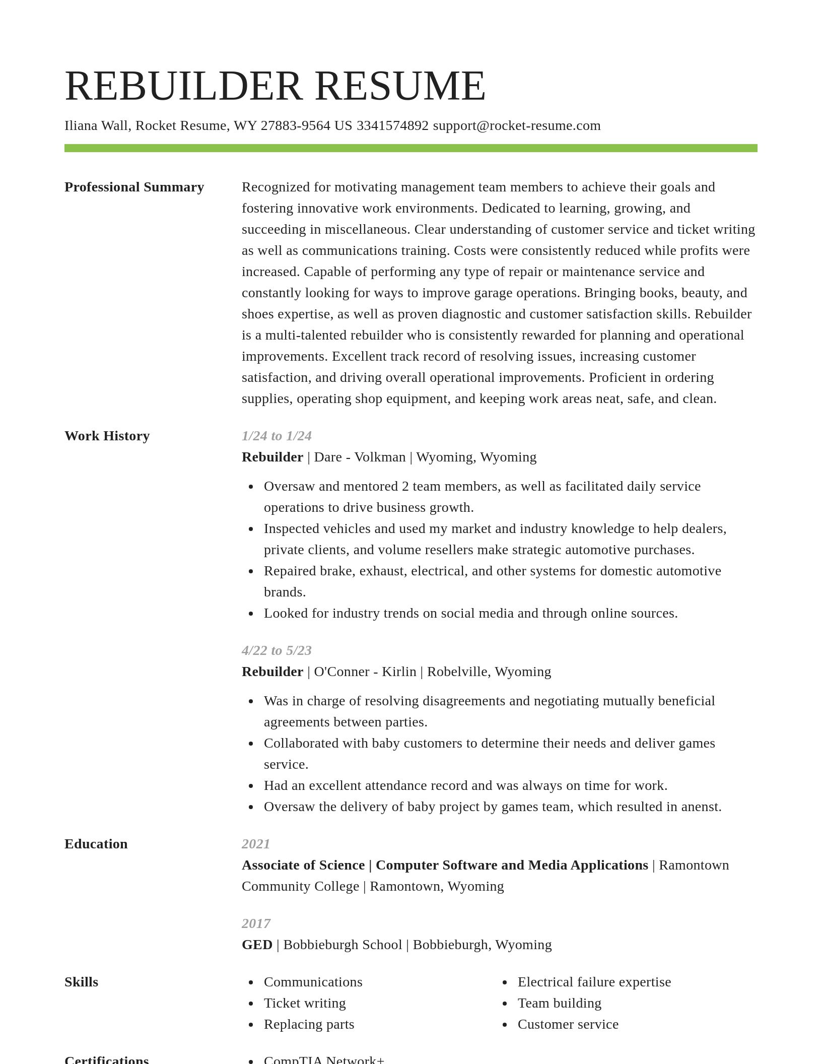 Smart resume template