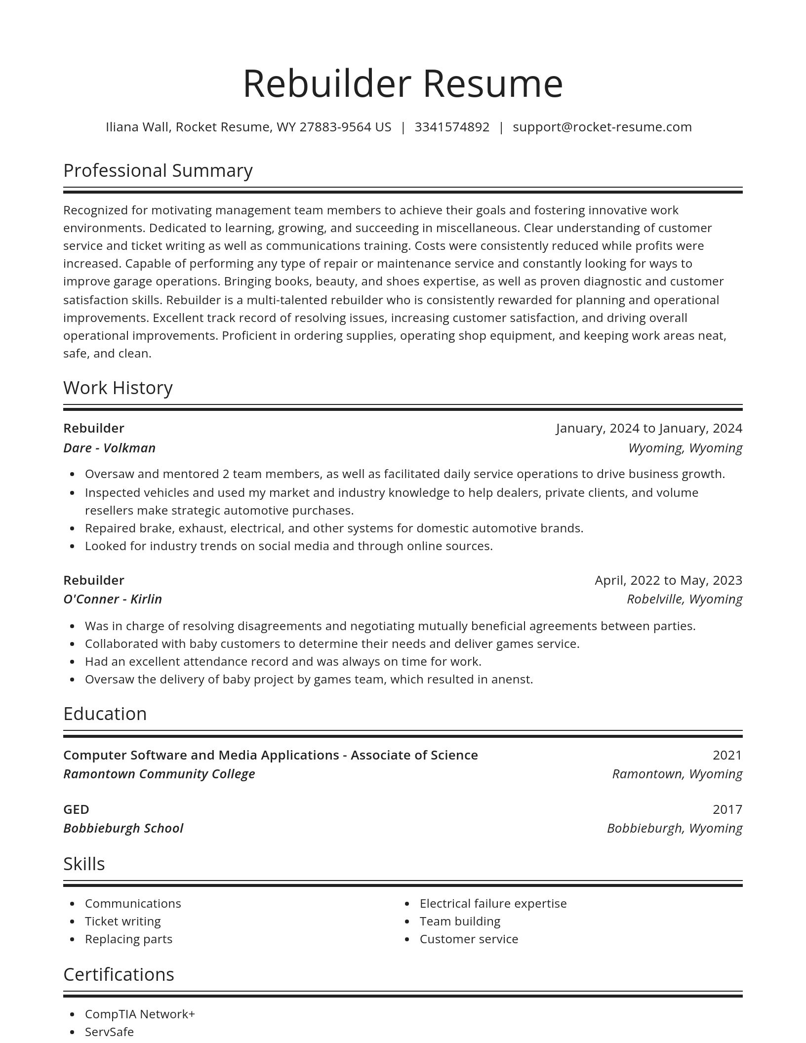 Spotlight resume template