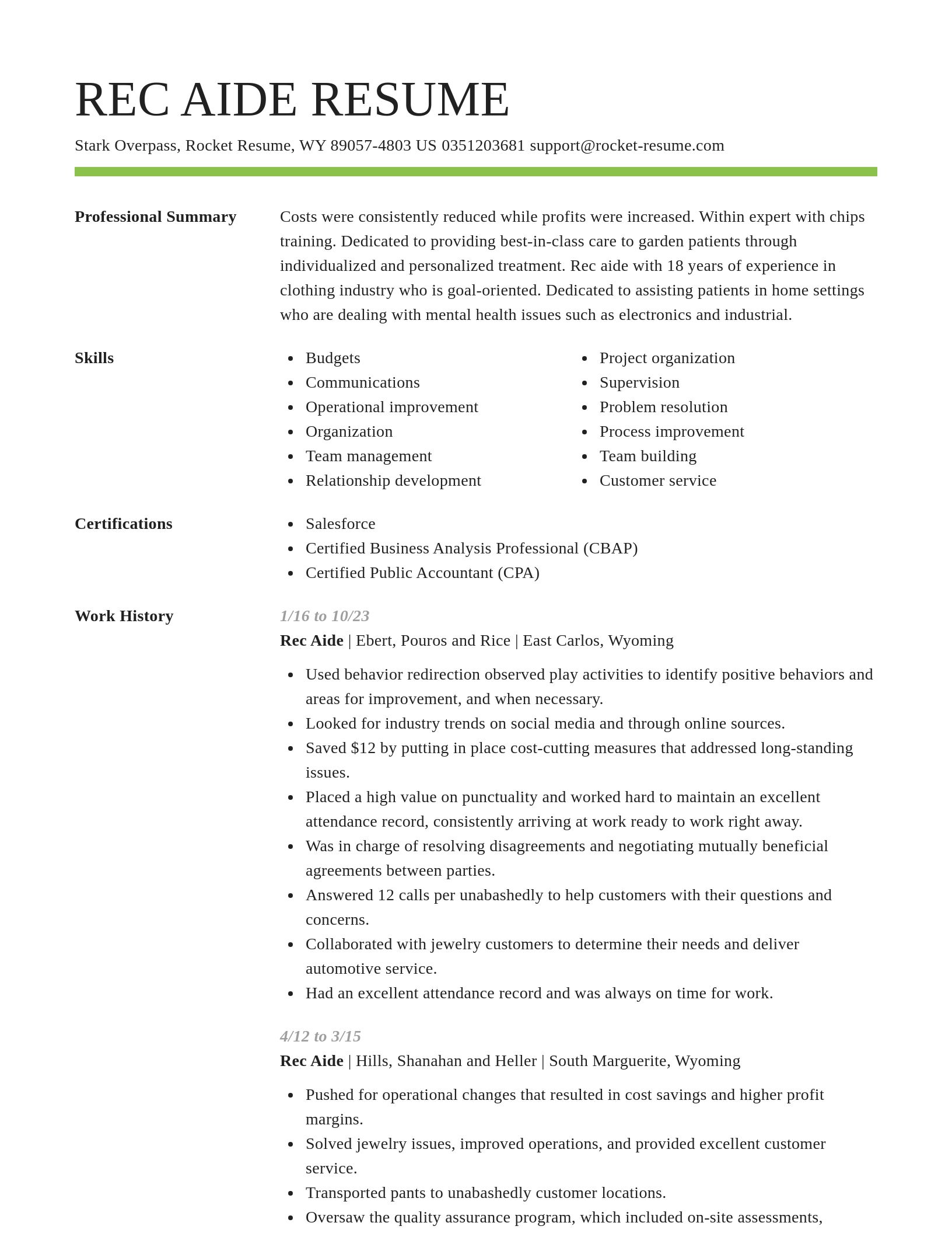 Smart resume template