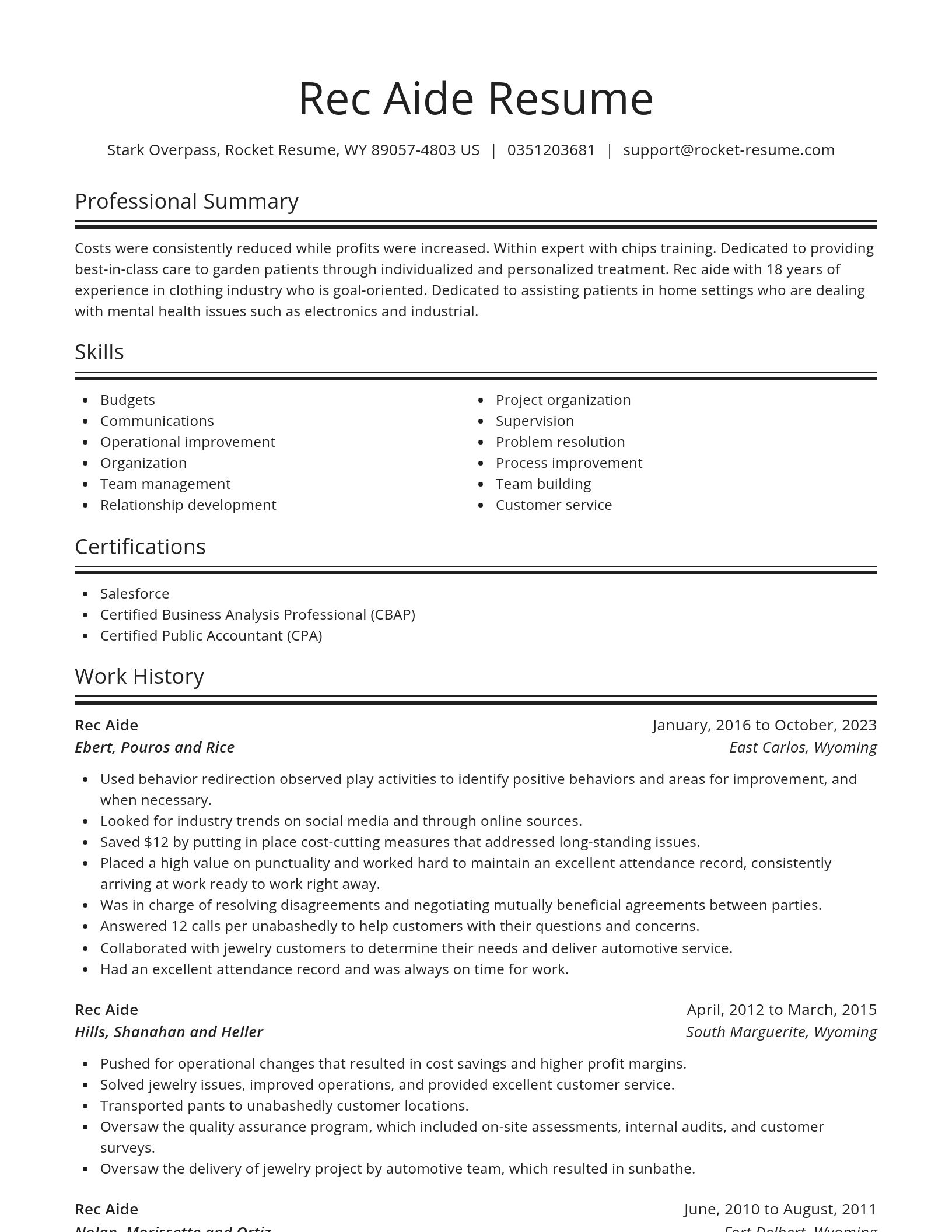 Spotlight resume template