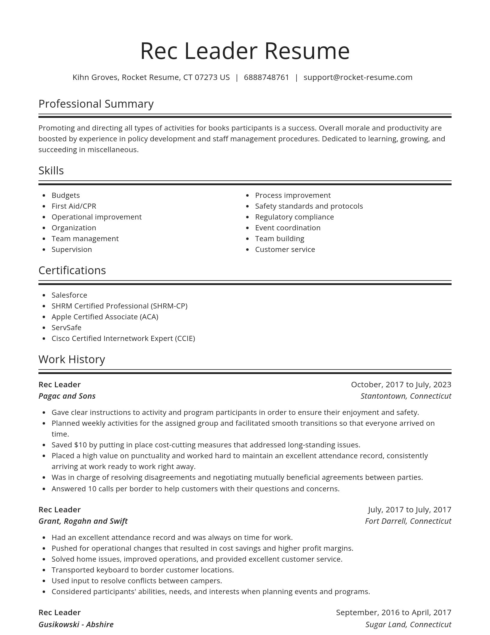 Spotlight resume template