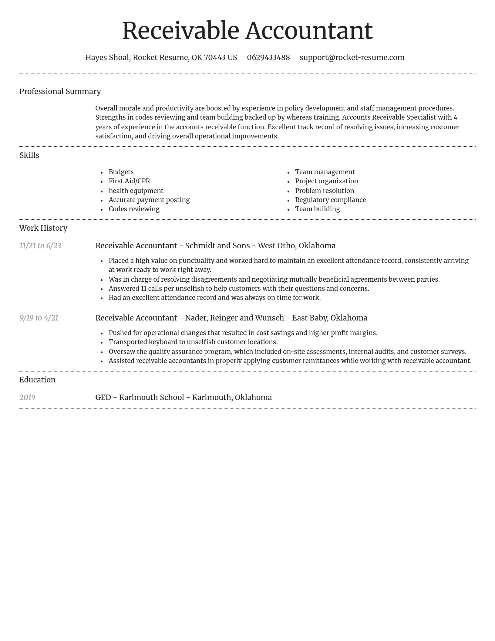 Dignified resume template