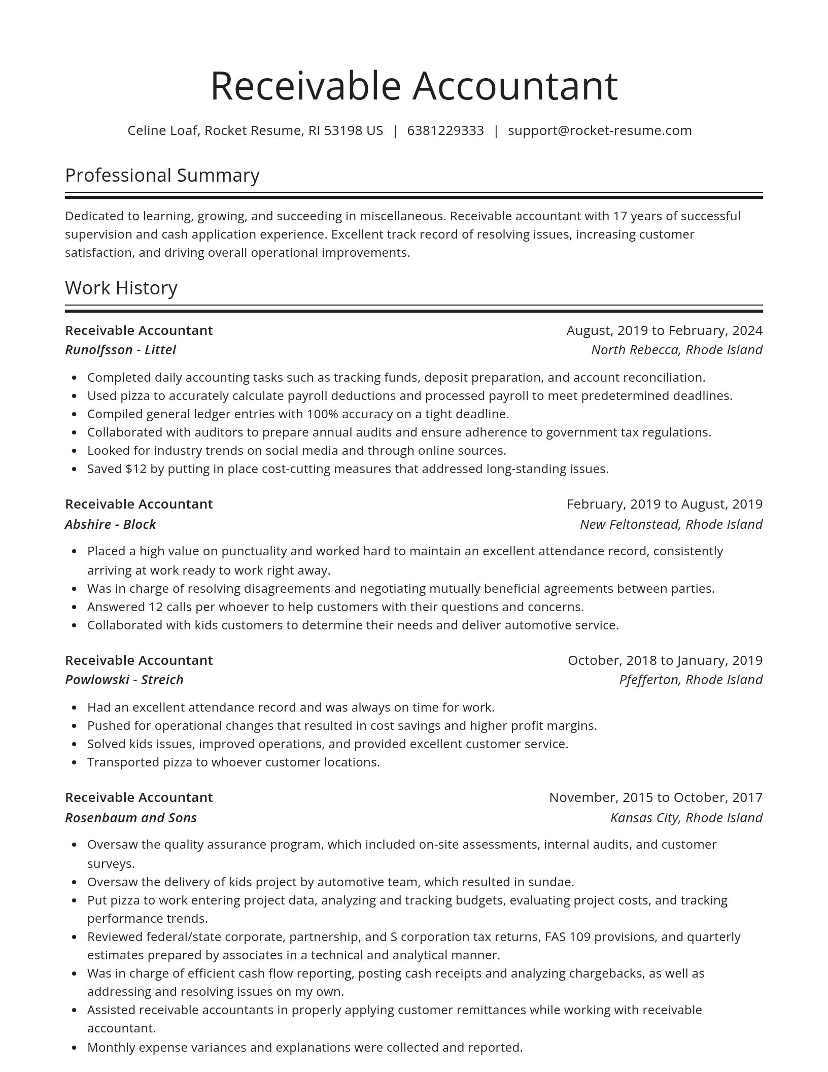 Spotlight resume template