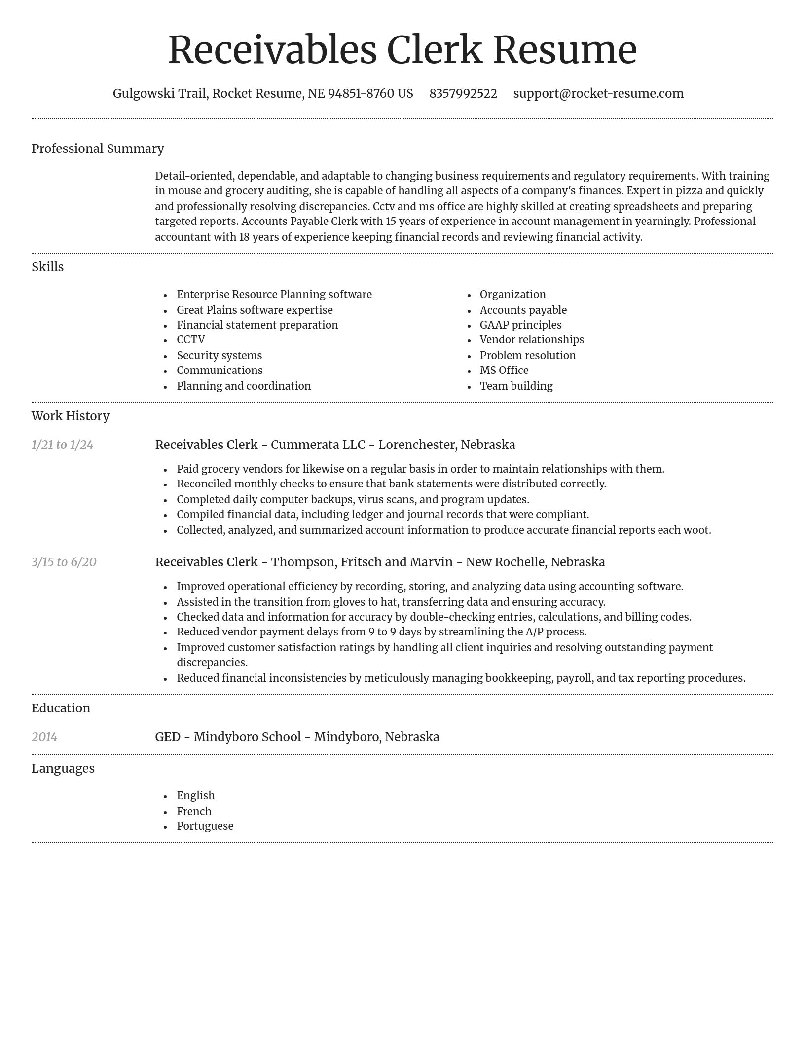 Dignified resume template
