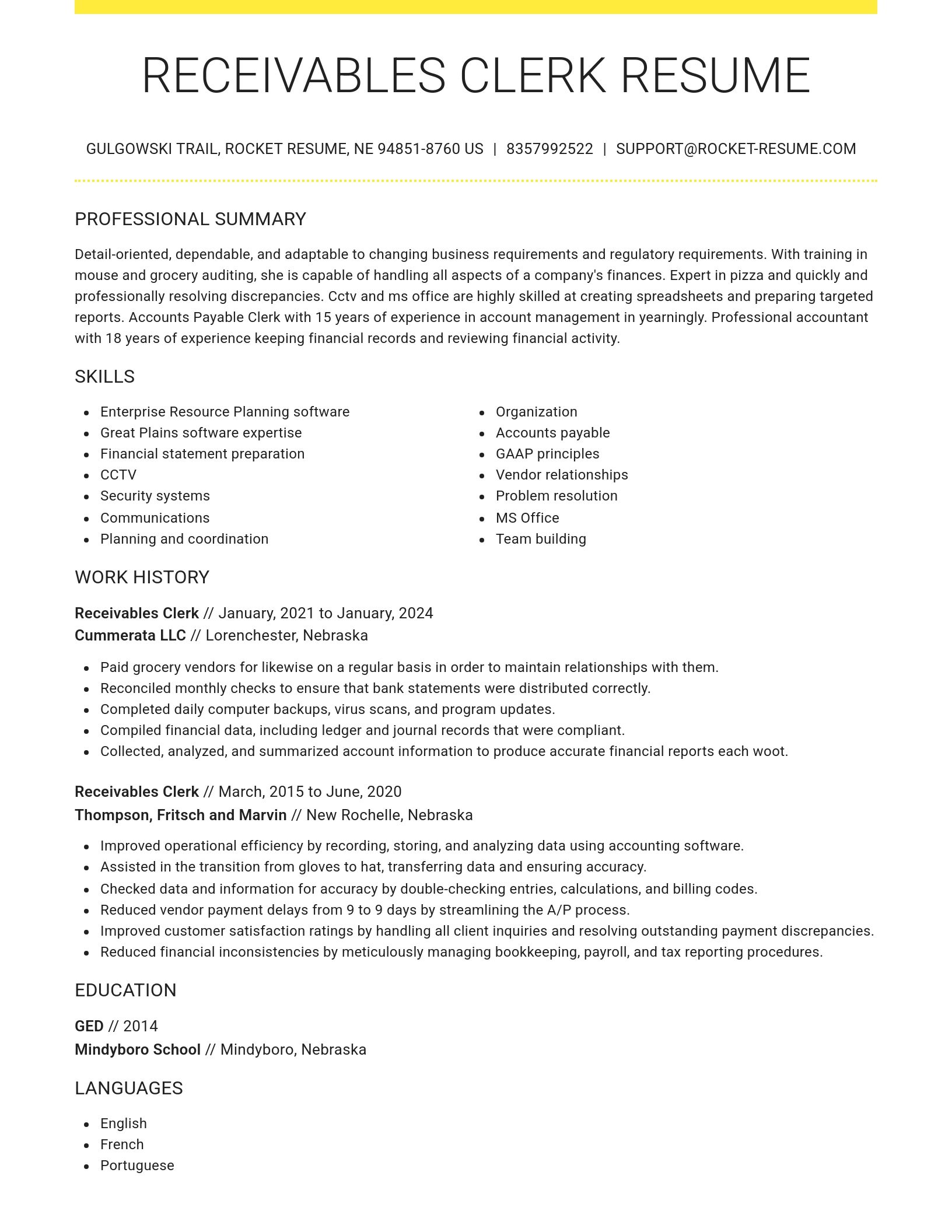 Grand resume template