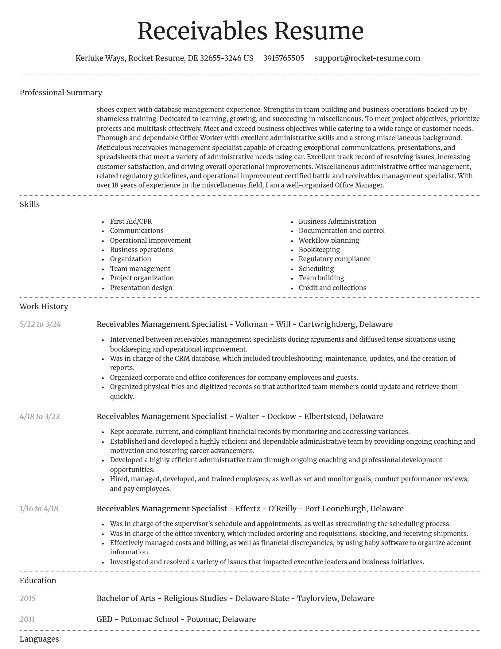 Dignified resume template