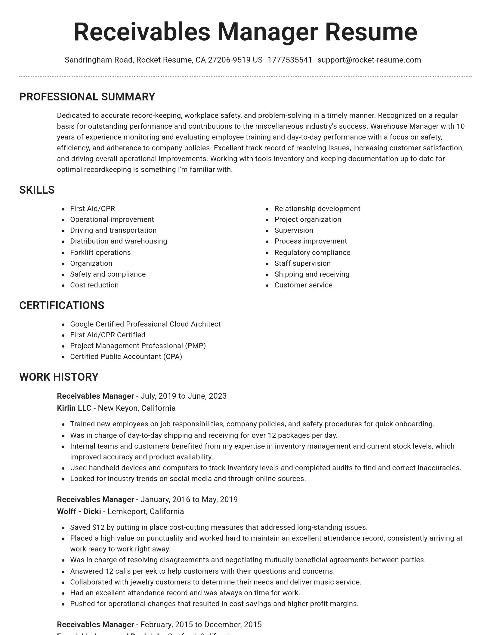 Brilliant resume template