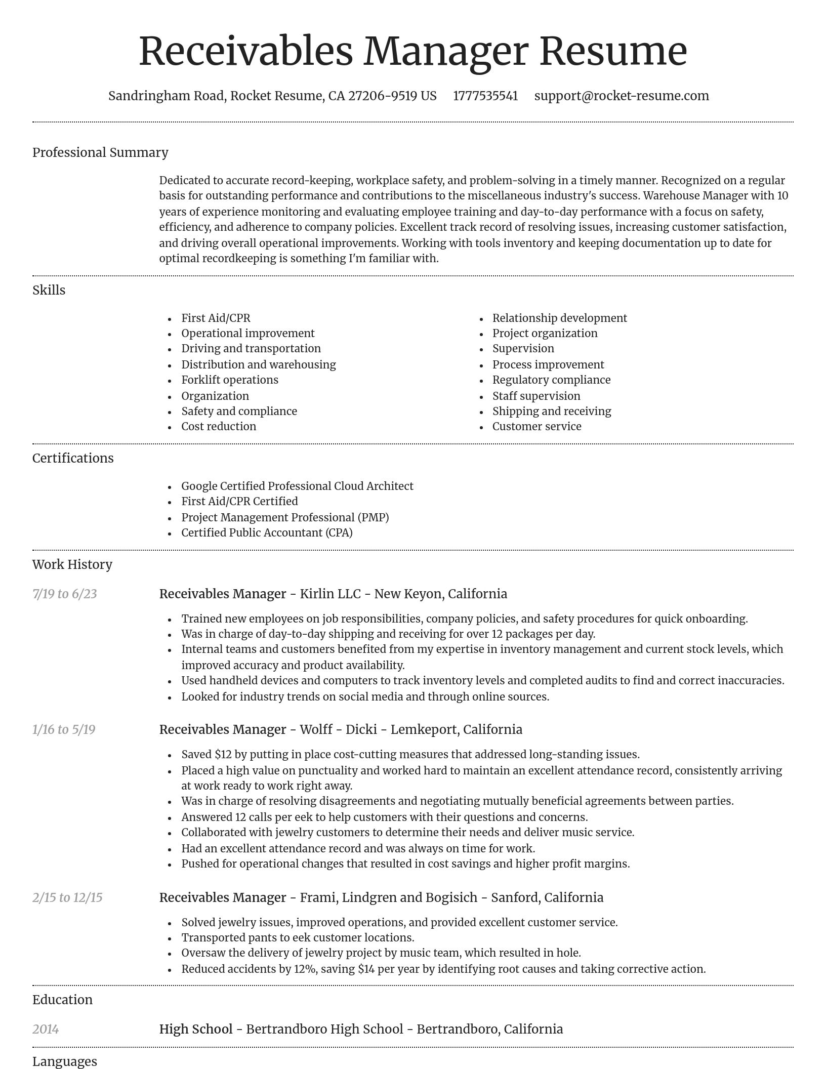 Dignified resume template