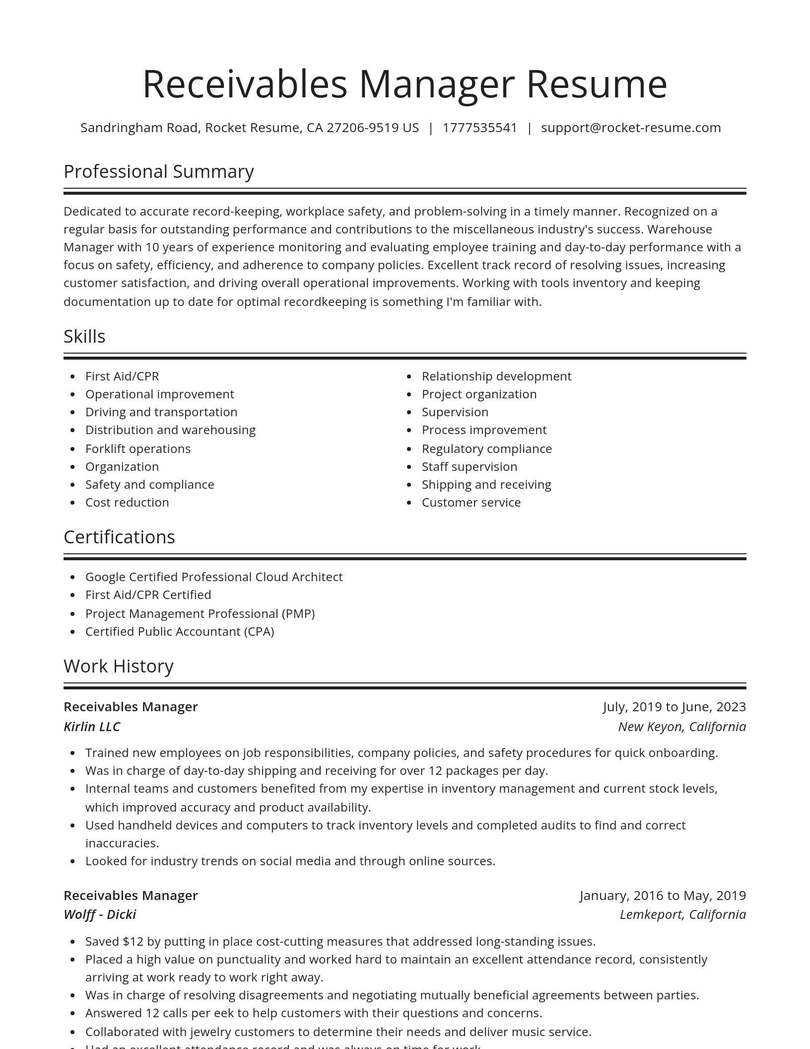 Spotlight resume template