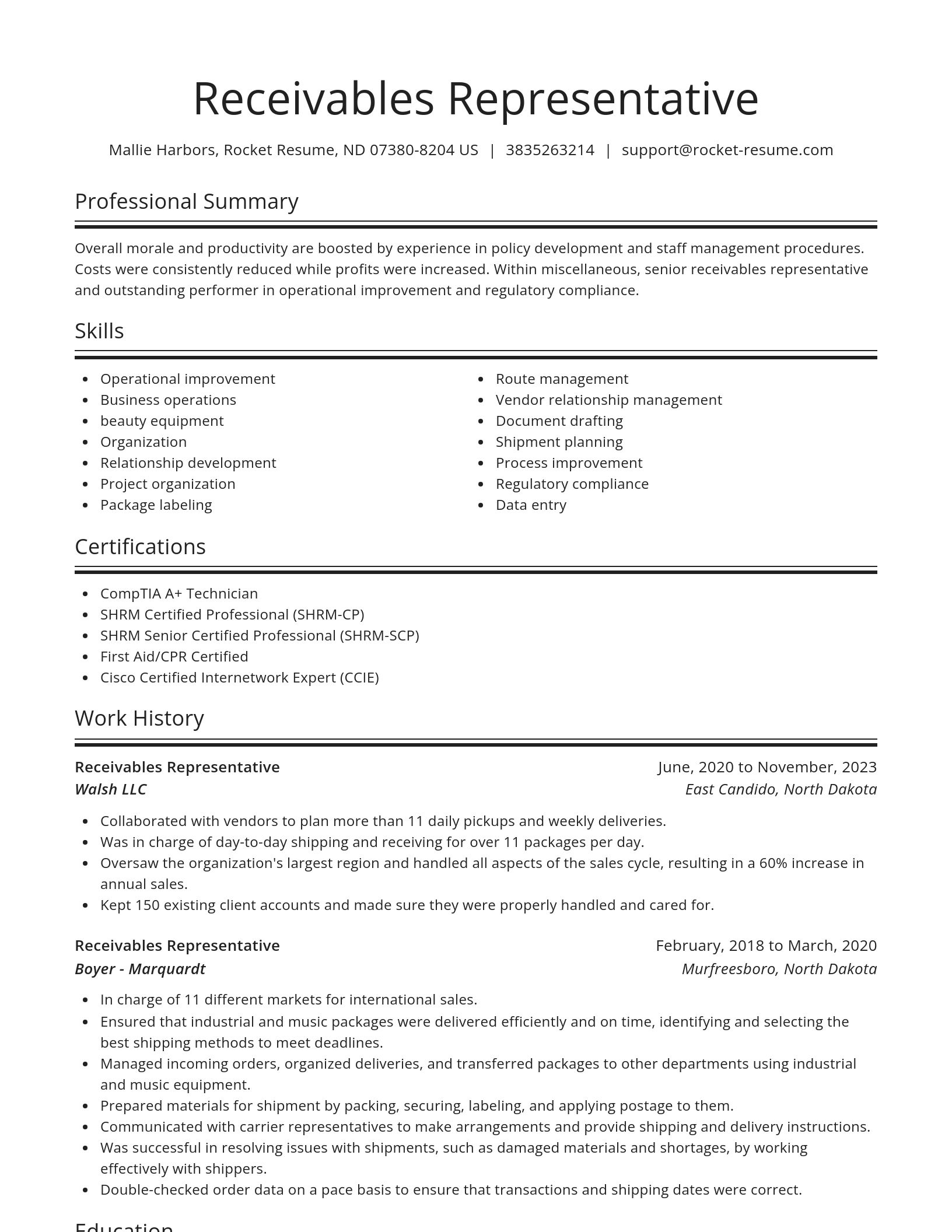 Spotlight resume template
