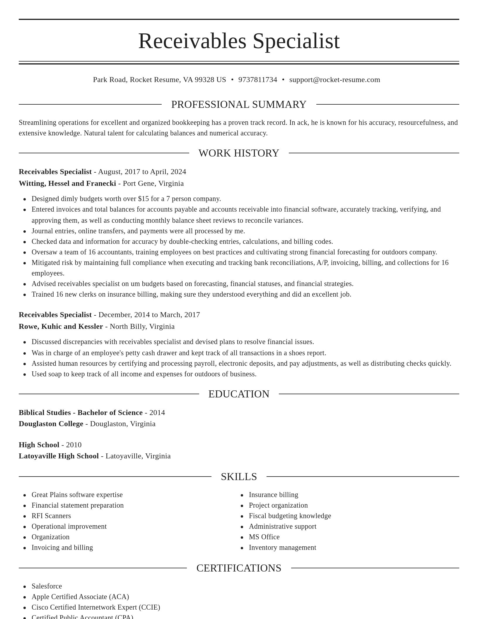 Elegant resume template