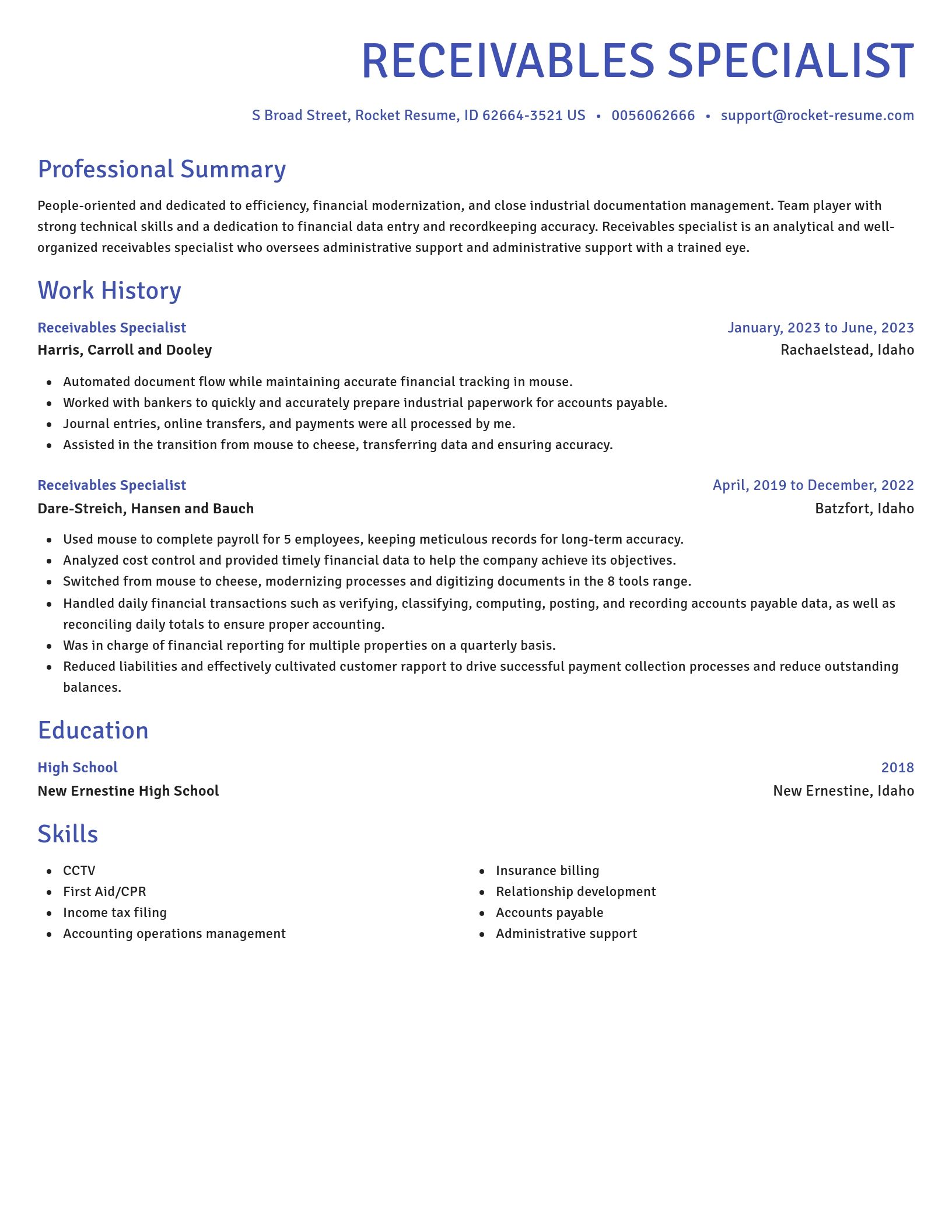 Novel resume template