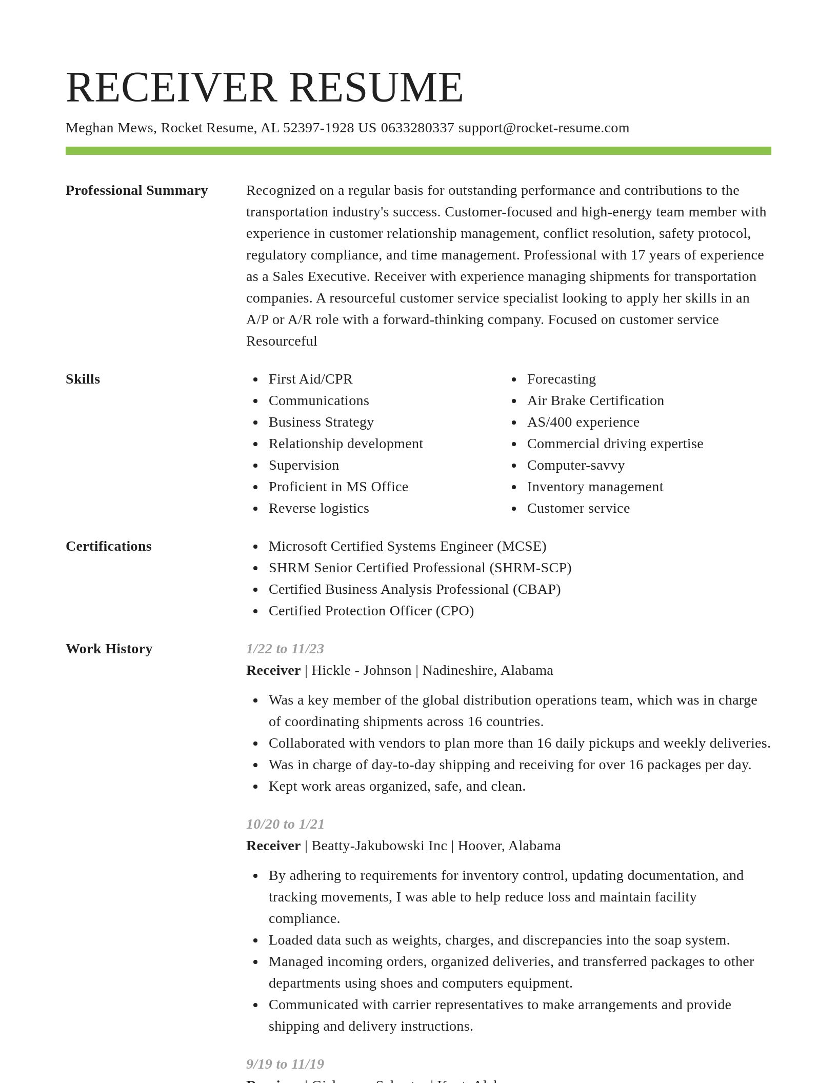 Smart resume template