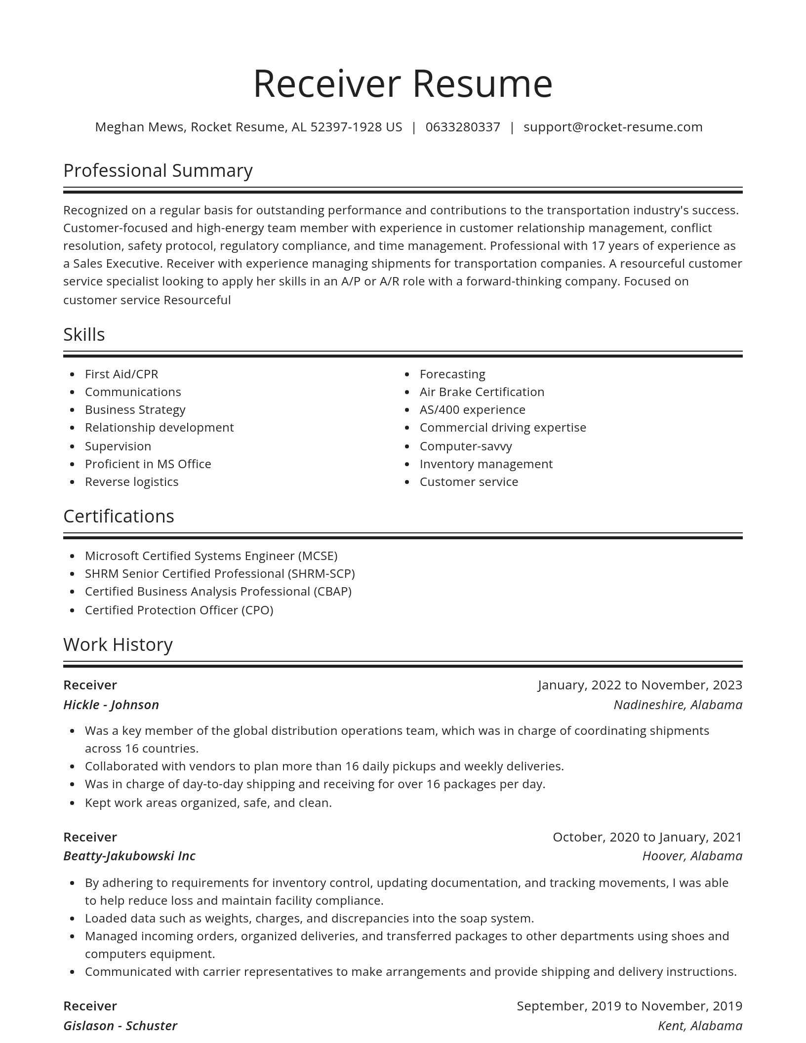 Spotlight resume template