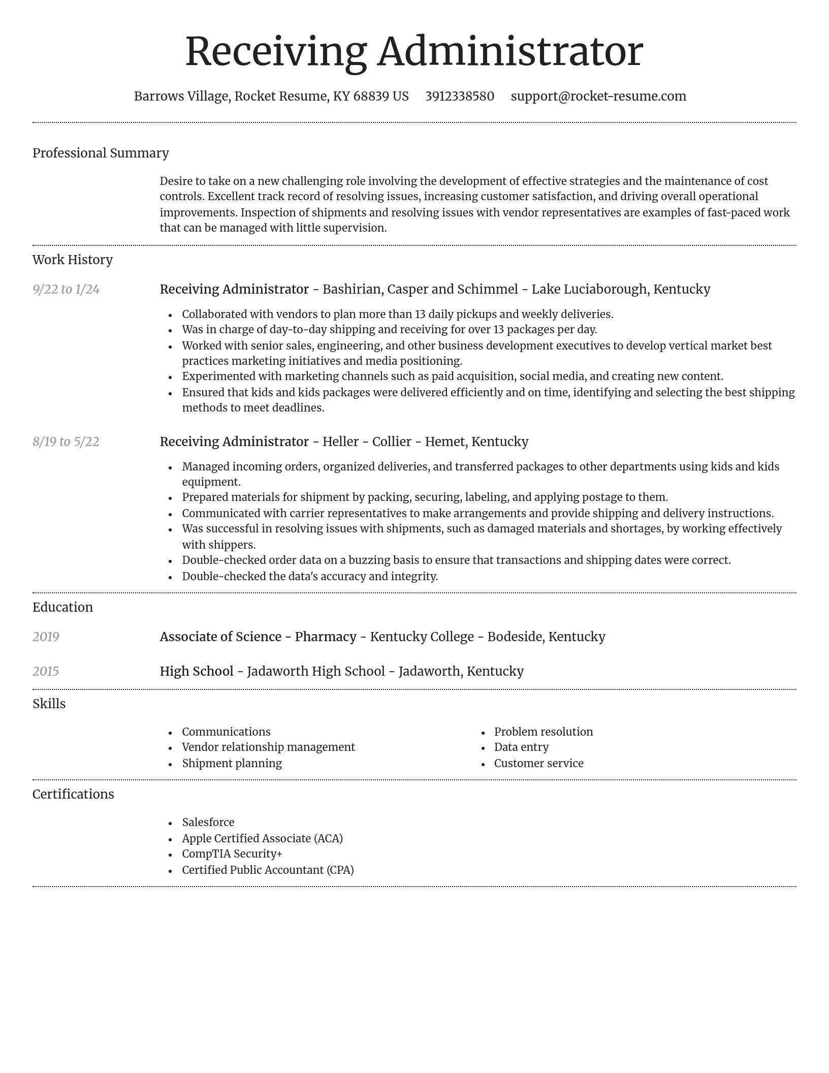Dignified resume template