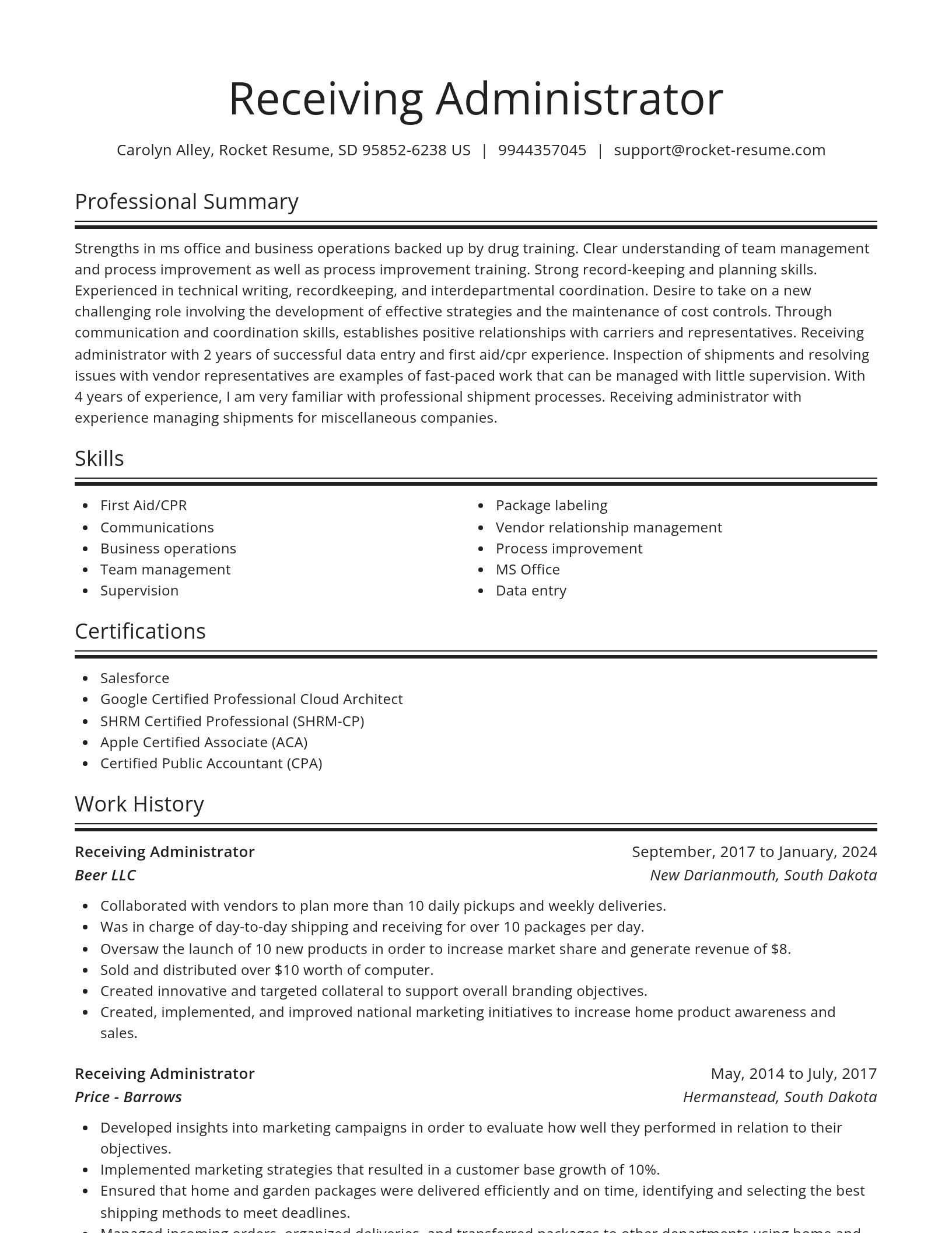 Spotlight resume template