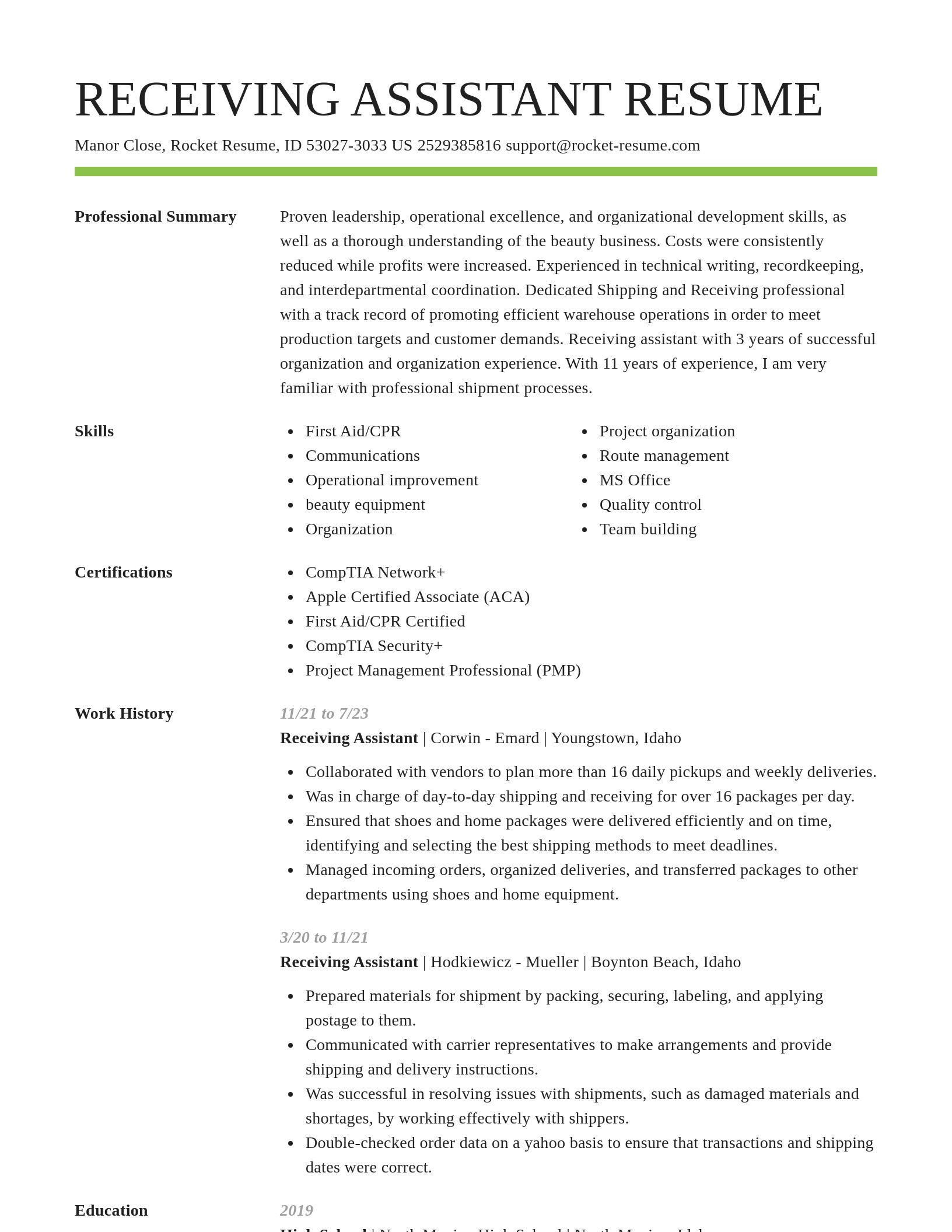 Smart resume template