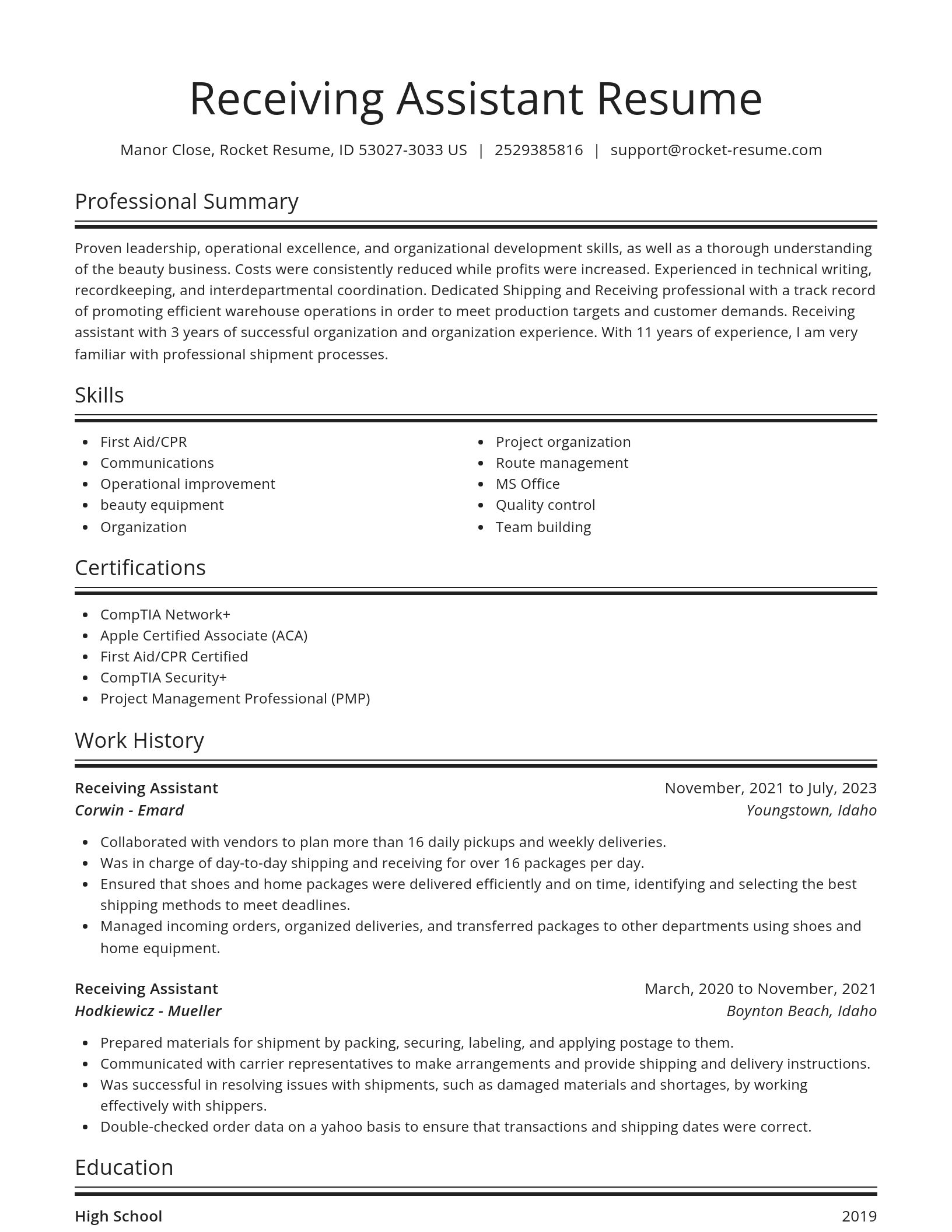 Spotlight resume template