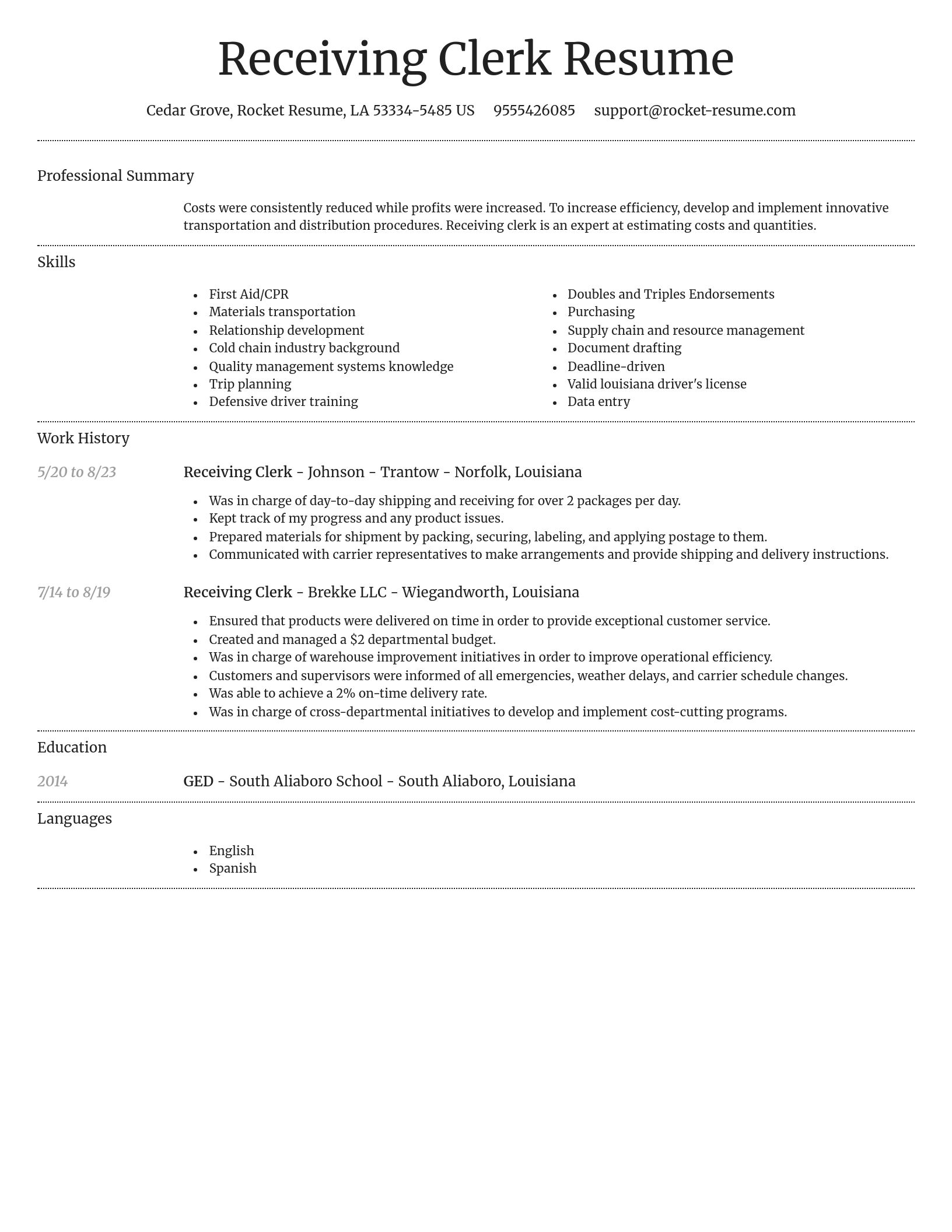 Dignified resume template