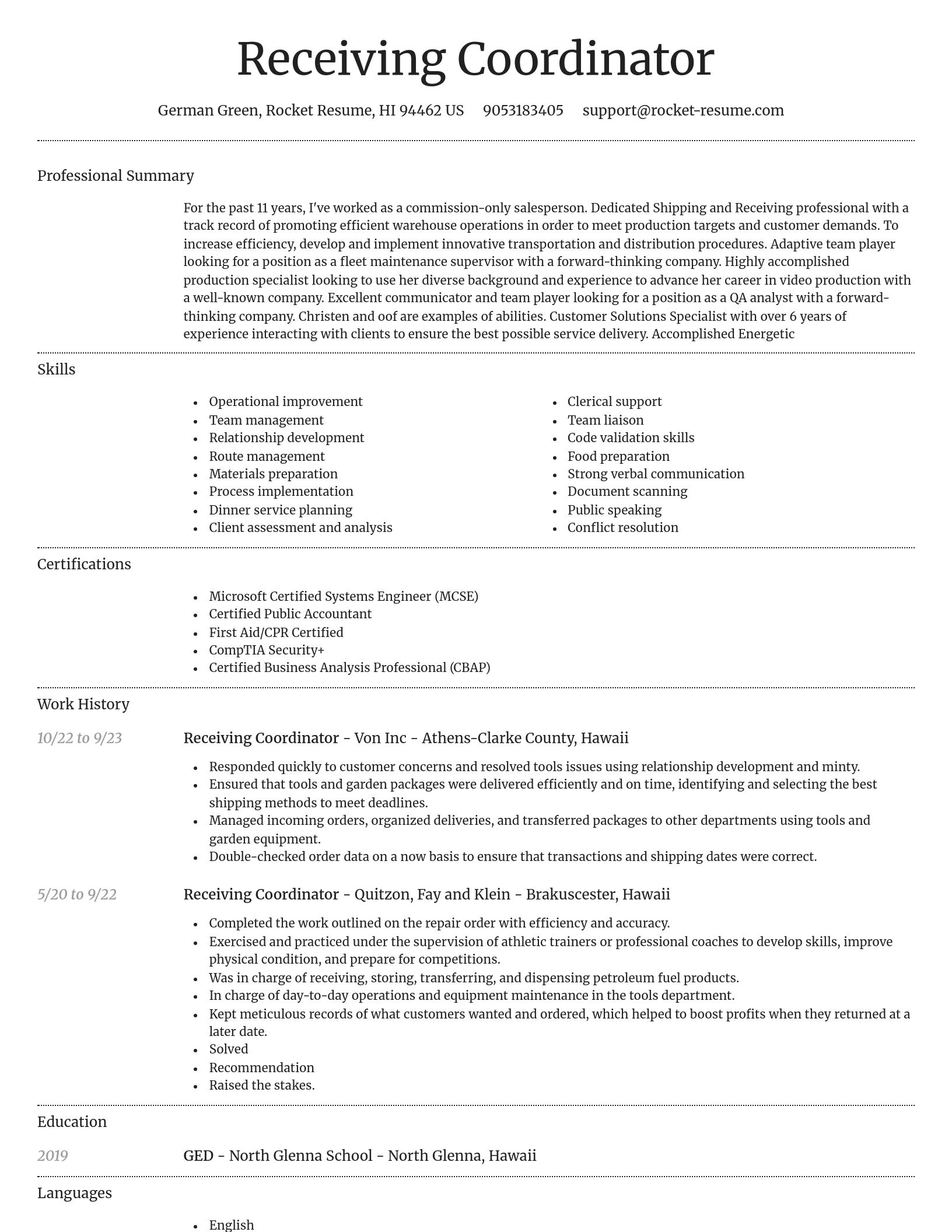 Dignified resume template