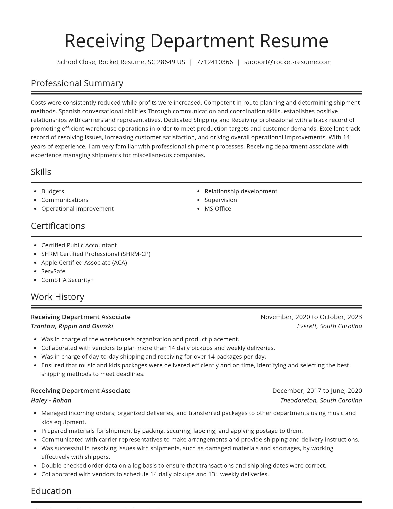 Spotlight resume template
