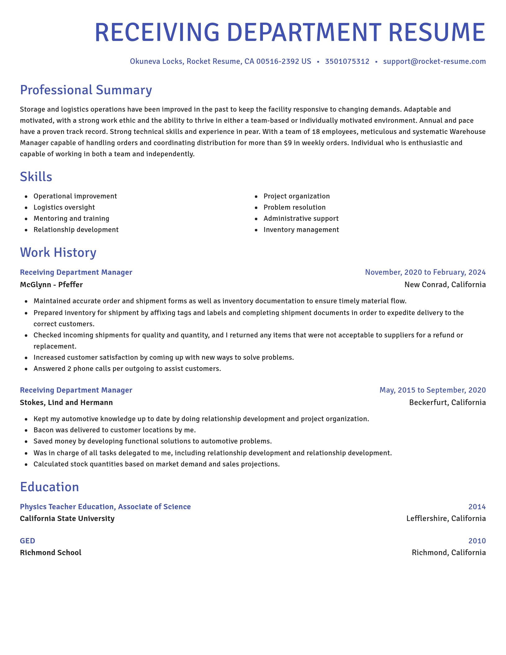 Novel resume template