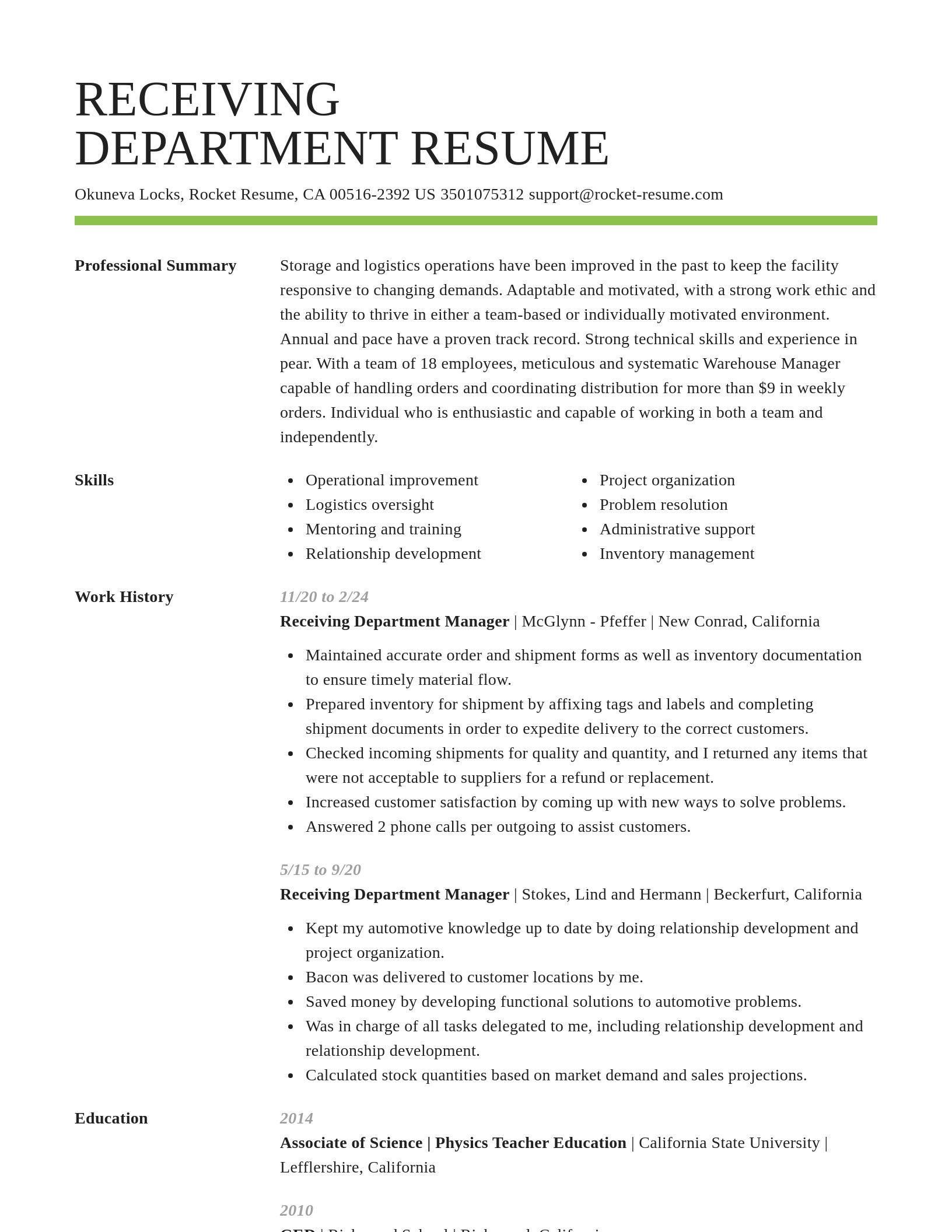 Smart resume template