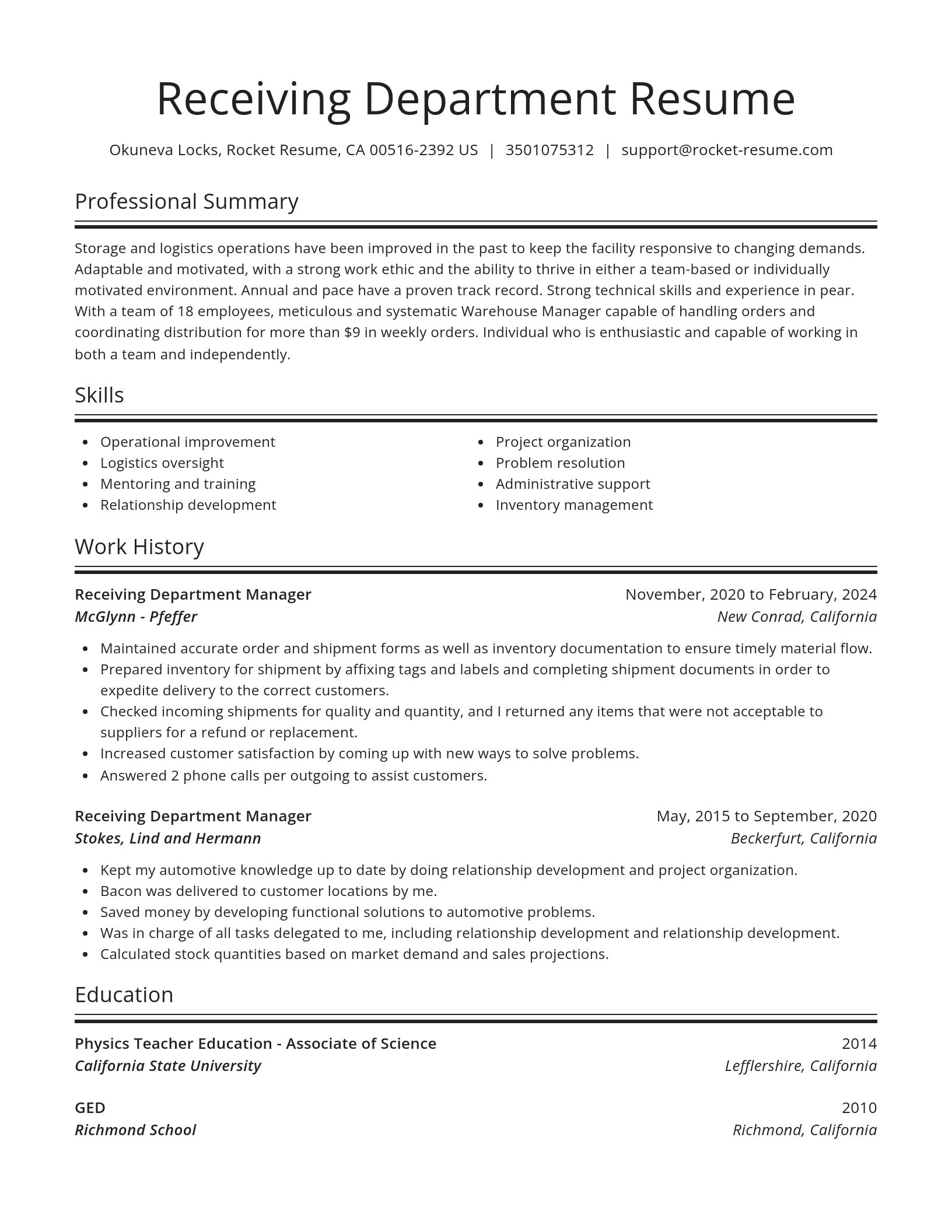 Spotlight resume template