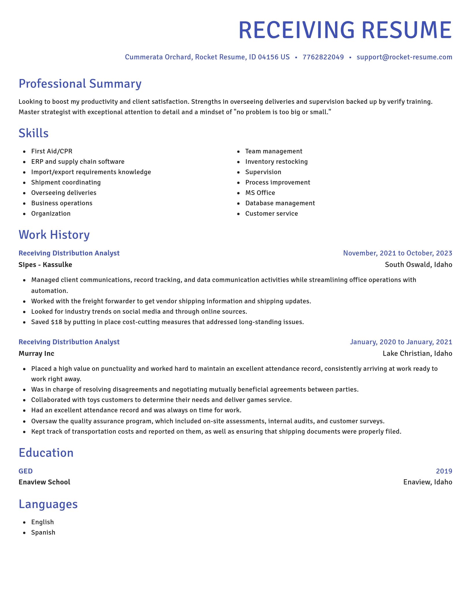 Novel resume template